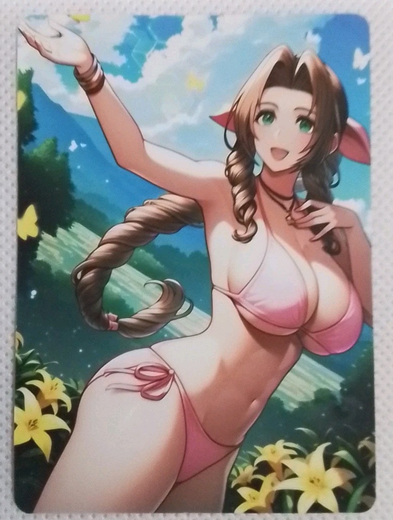 Aerith Gainsborough Final Fantasy Anime Card Double Sided
