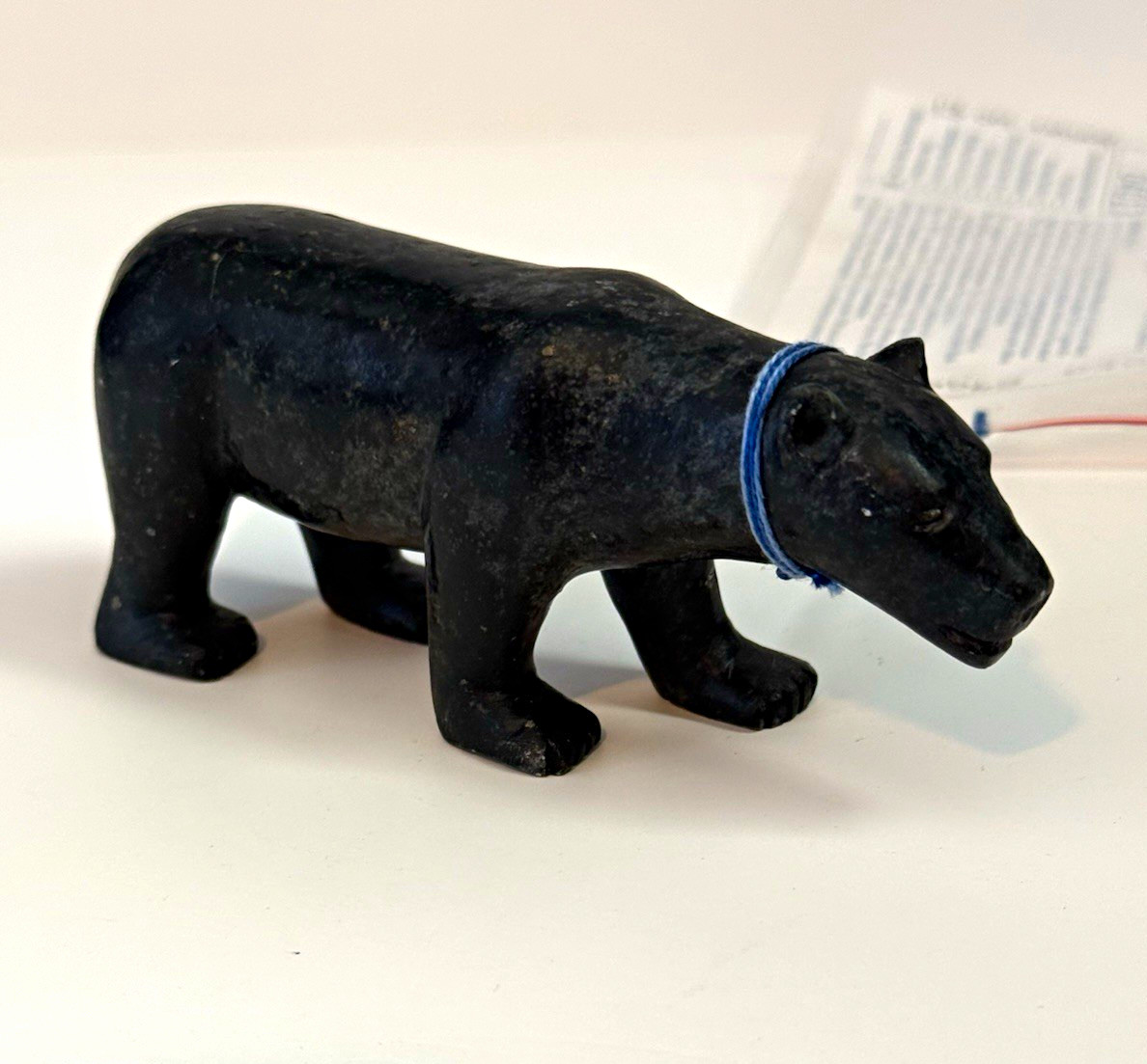 Greenland Inuit Soapstone Polar Bear Carving Qaanaaq - Agpalinnguaq Agiina