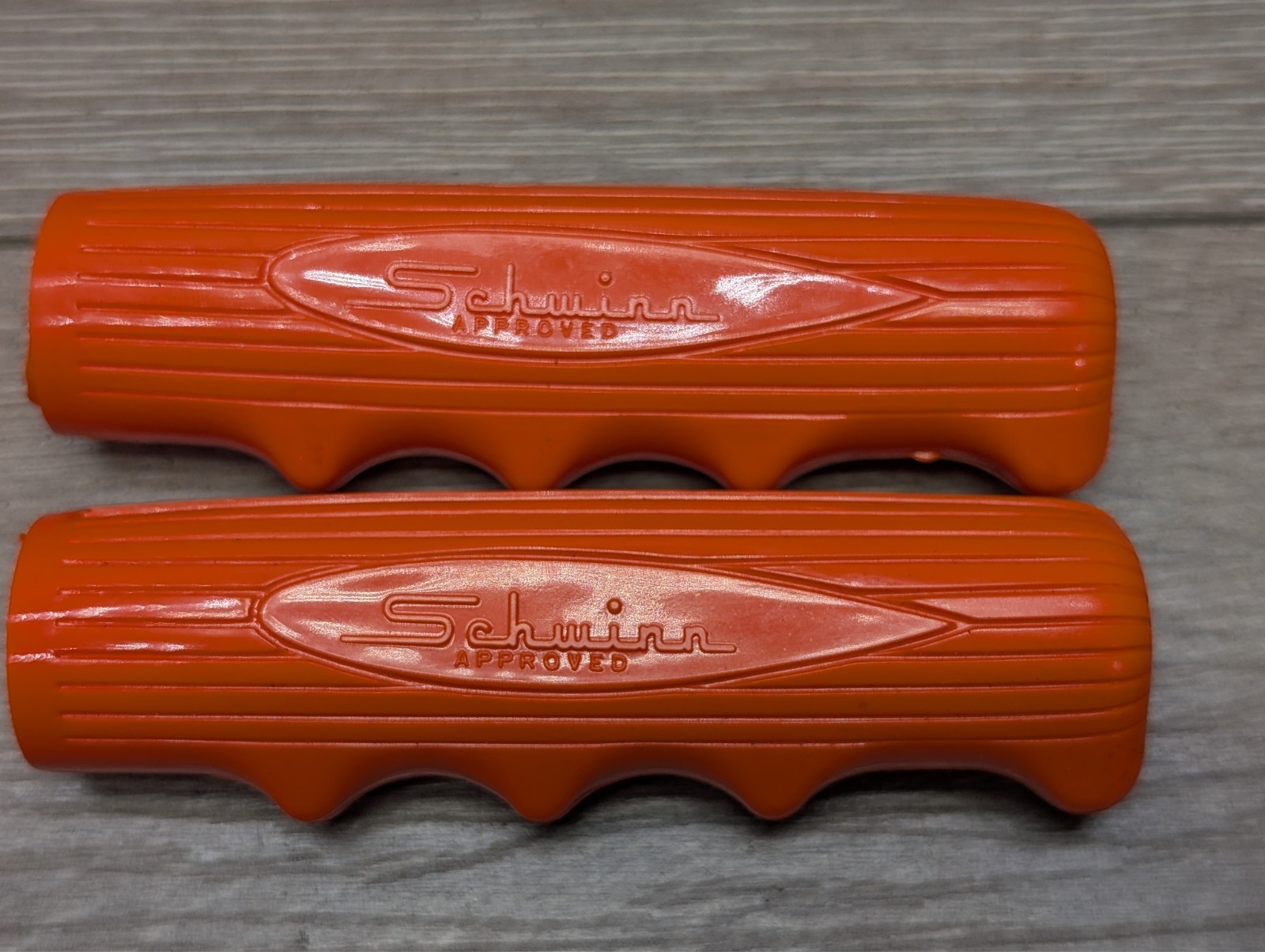 Vintage Schwinn Approved Orange Sting-Ray Krate Bicycle Handlebar Grips Pair