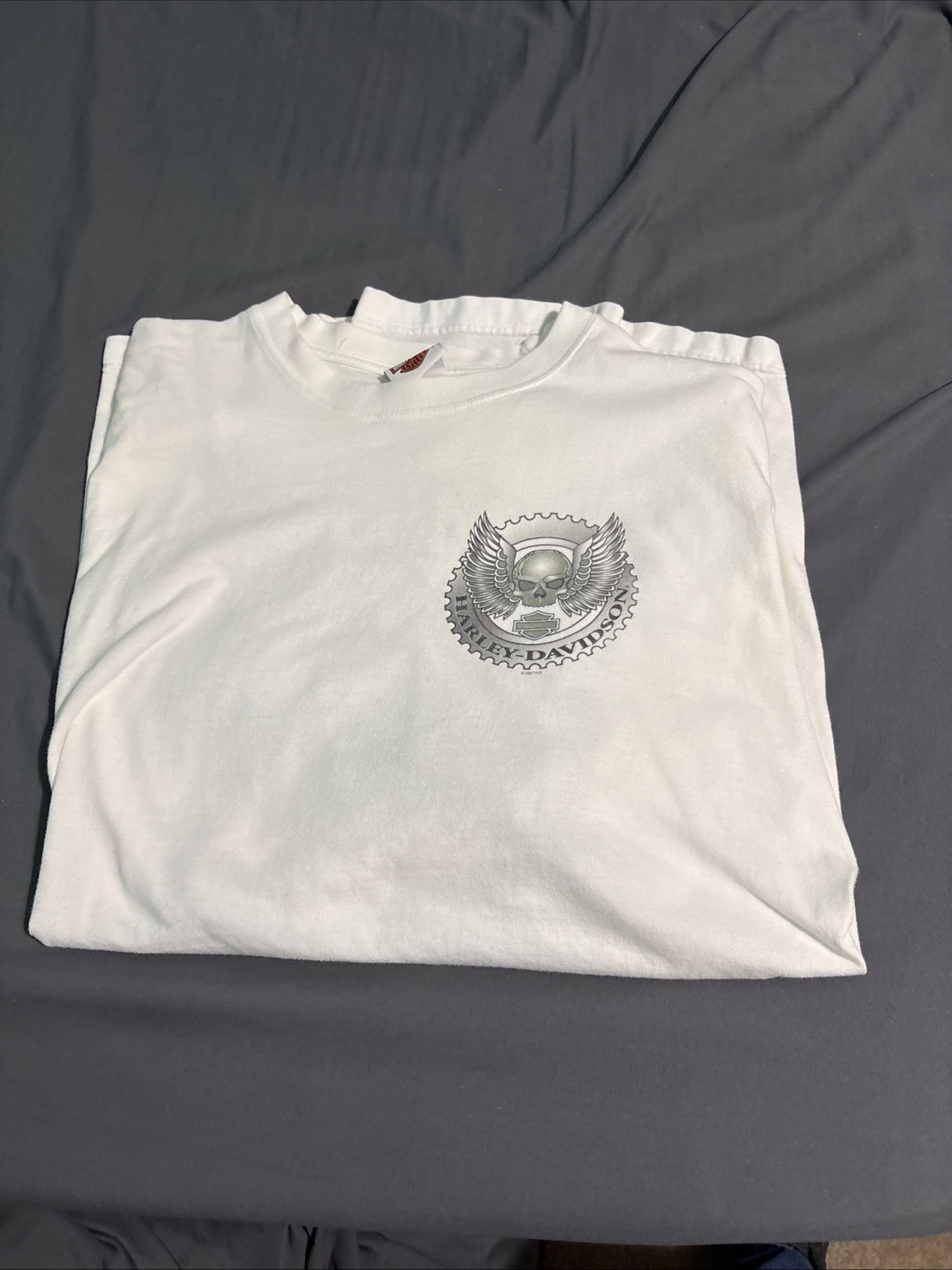 VTG Harley Davidson Seminole Sanford FL Long Sleeve Tattoo Shirt Mens XL White