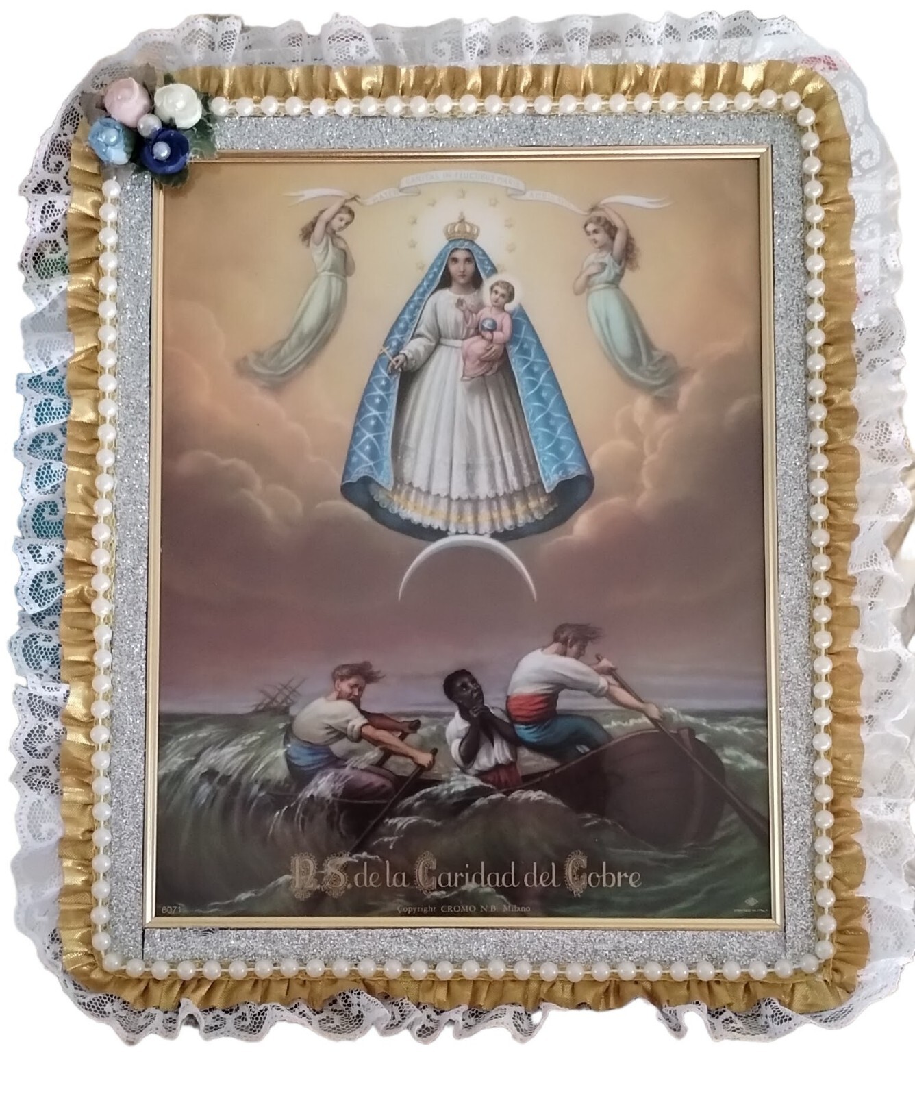 Virgen Caridad Del Cobre   Our Lady Of Charity Frame Handmade Decor  8\