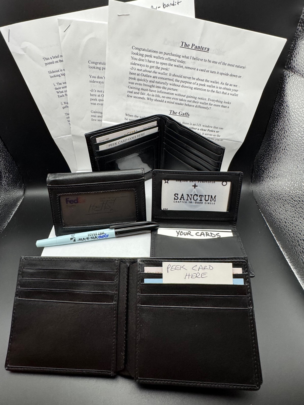 RARE Outlaw Effects Mentalism Peek Wallet LOT — Pantera Hideout Showdown Outlaw
