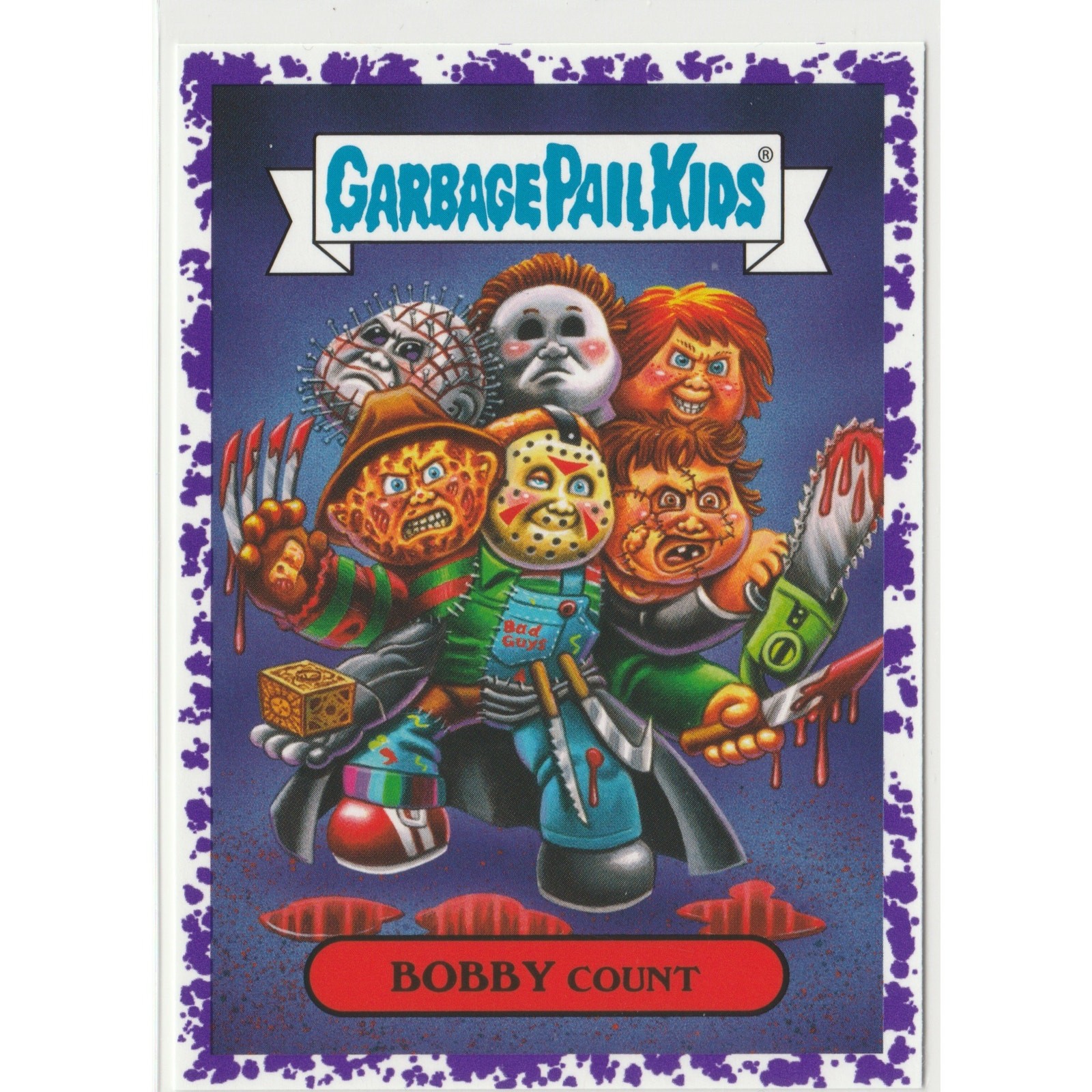 Bobby Count #15b Garbage Pail Kids GPK Purple Freddy Krueger Jason Michael Myers