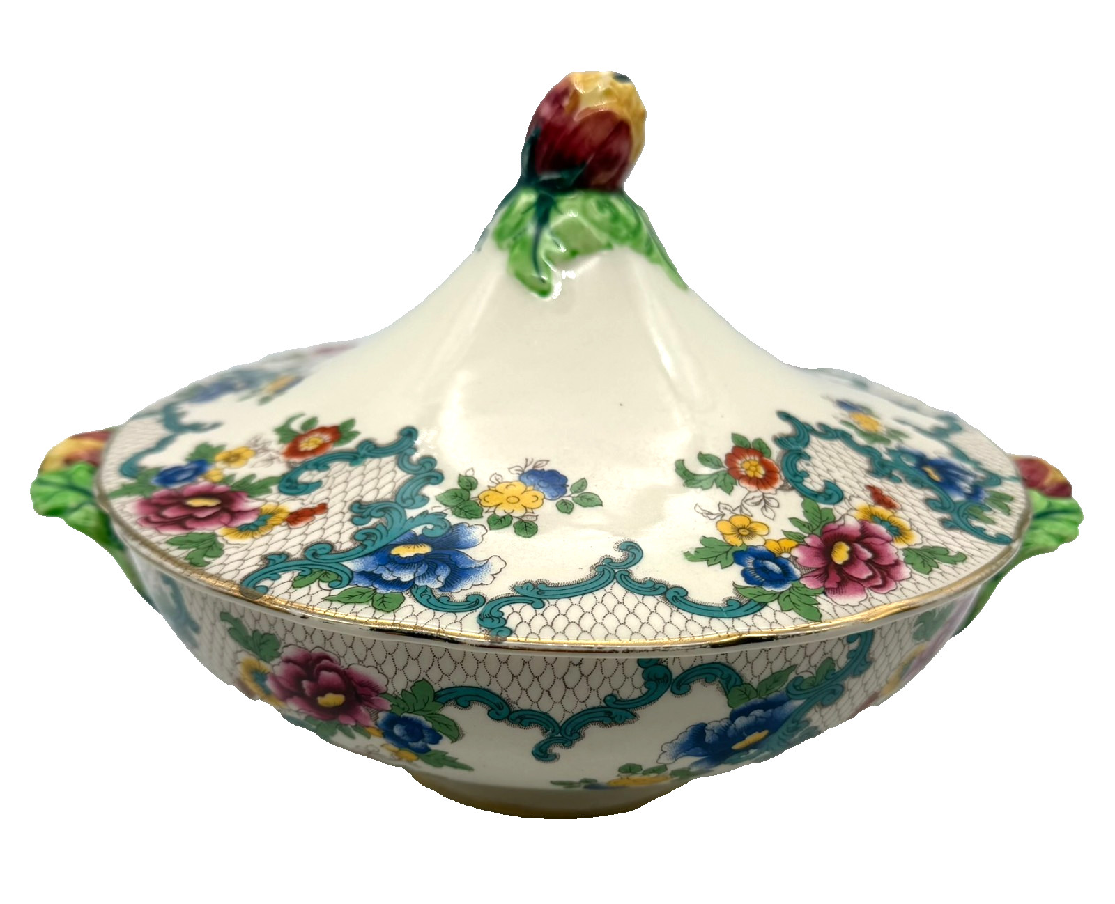 Royal Cauldon Victoria / Floradora Tureen England Covered Serving Bowl Vintage