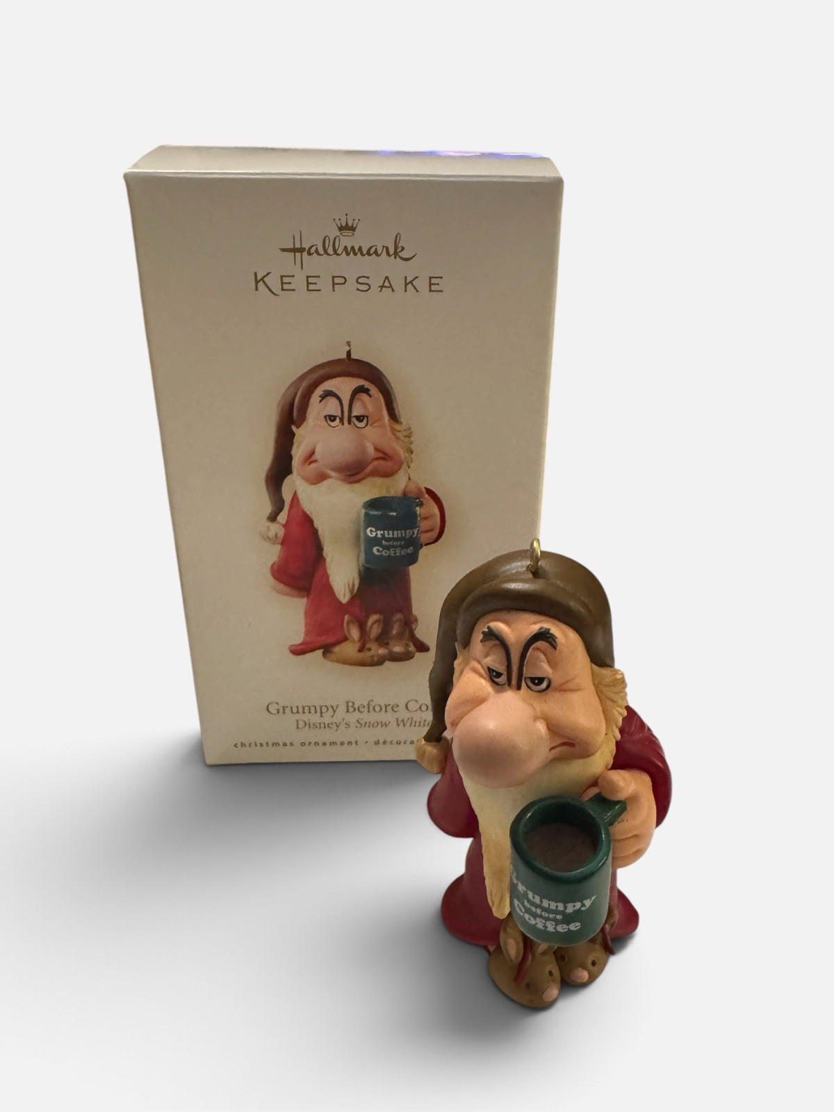 2007 Hallmark Keepsake Disney Grumpy Before Coffe Snow White Ornament QXD6249
