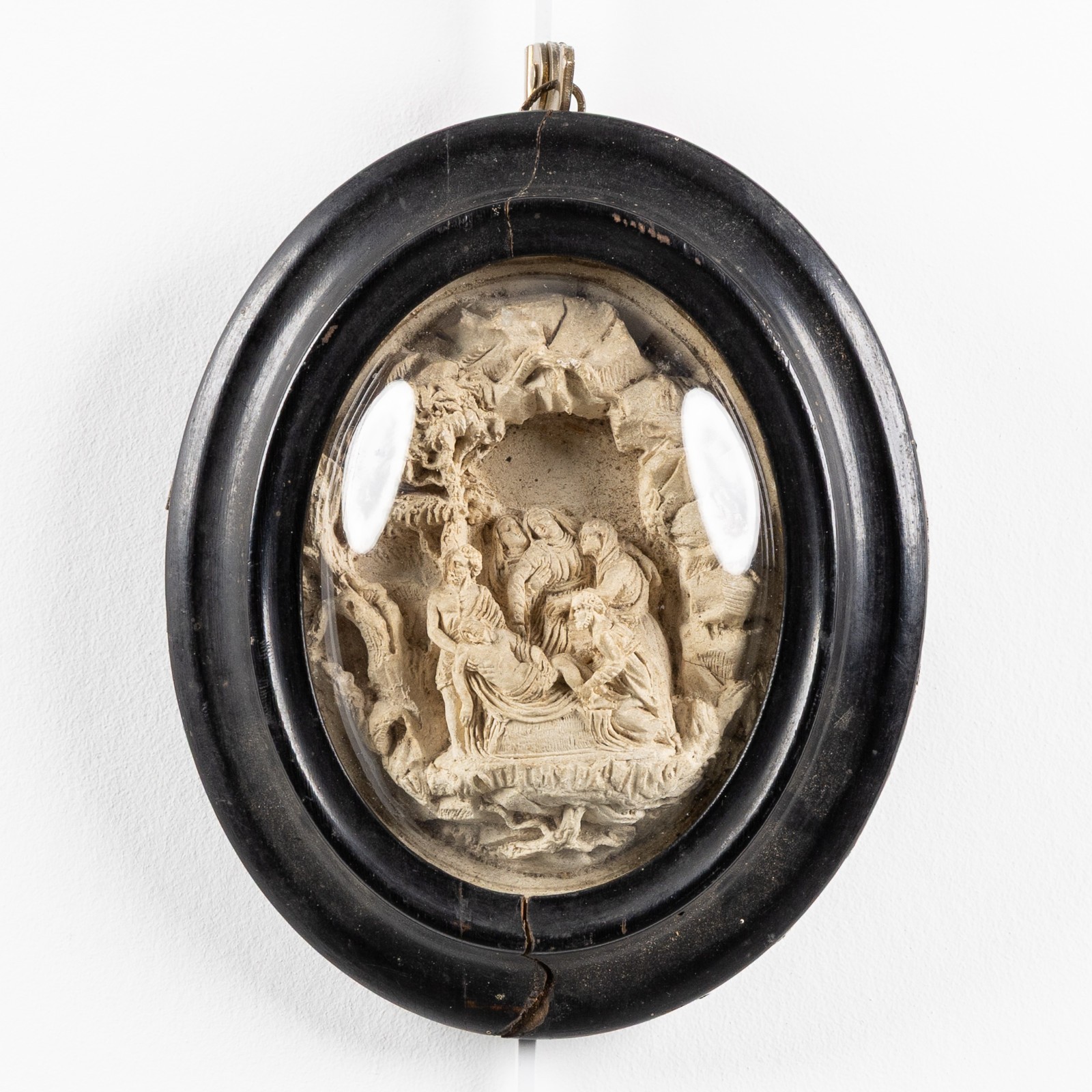 Antique Meerschaum Lamentation of christ religious wall plaque