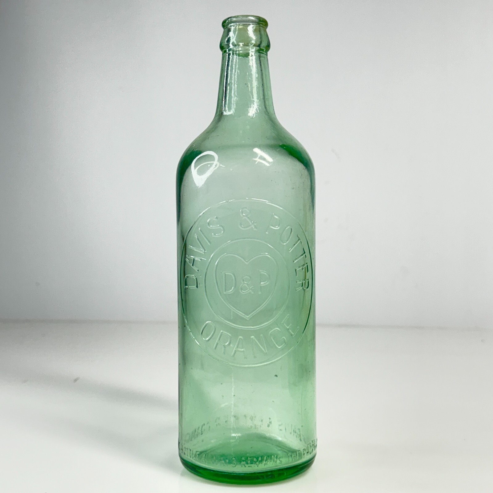 STUNNING - 1920s High Shoulder Crown Seal Cordial 26oz - DAVIS & POTTER ORANGE
