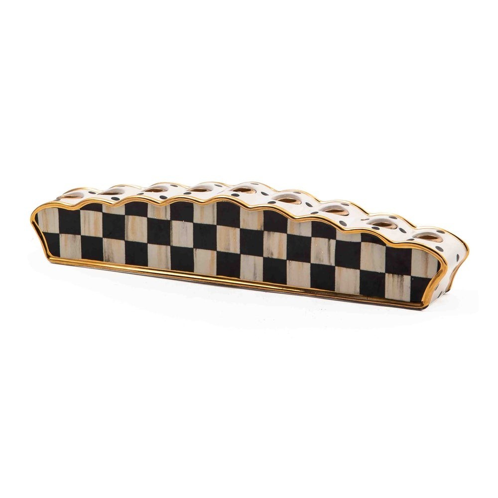 Brand New Mackenzie Childs Courtly Check Classic Menorah