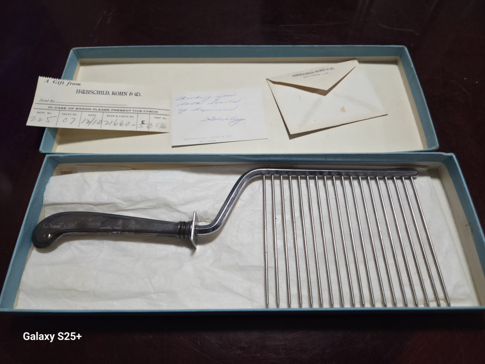 Hoschchild, Kohn Co Gift Vintage Webster Sterling Silver Handled Cake Breaker