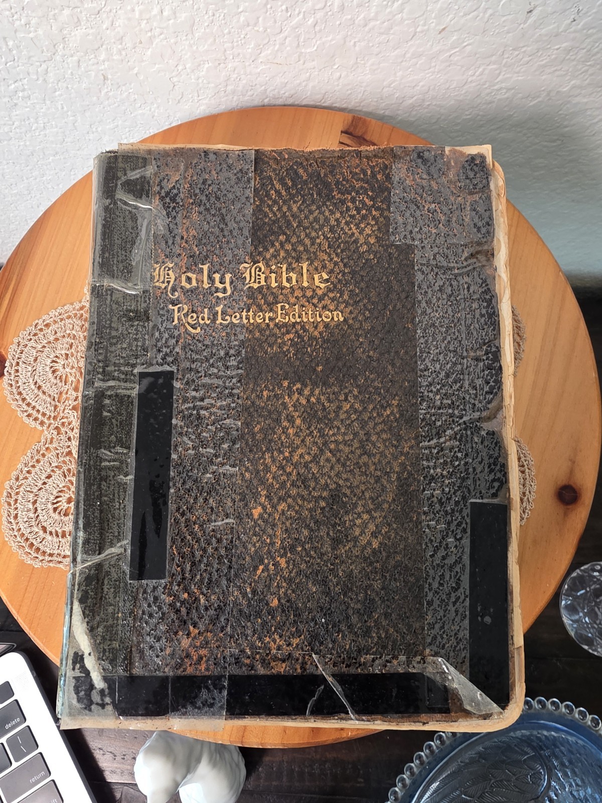 1926 Antique Annotated Bible Handwritten Notes Poetry Sidney Lanier Red...