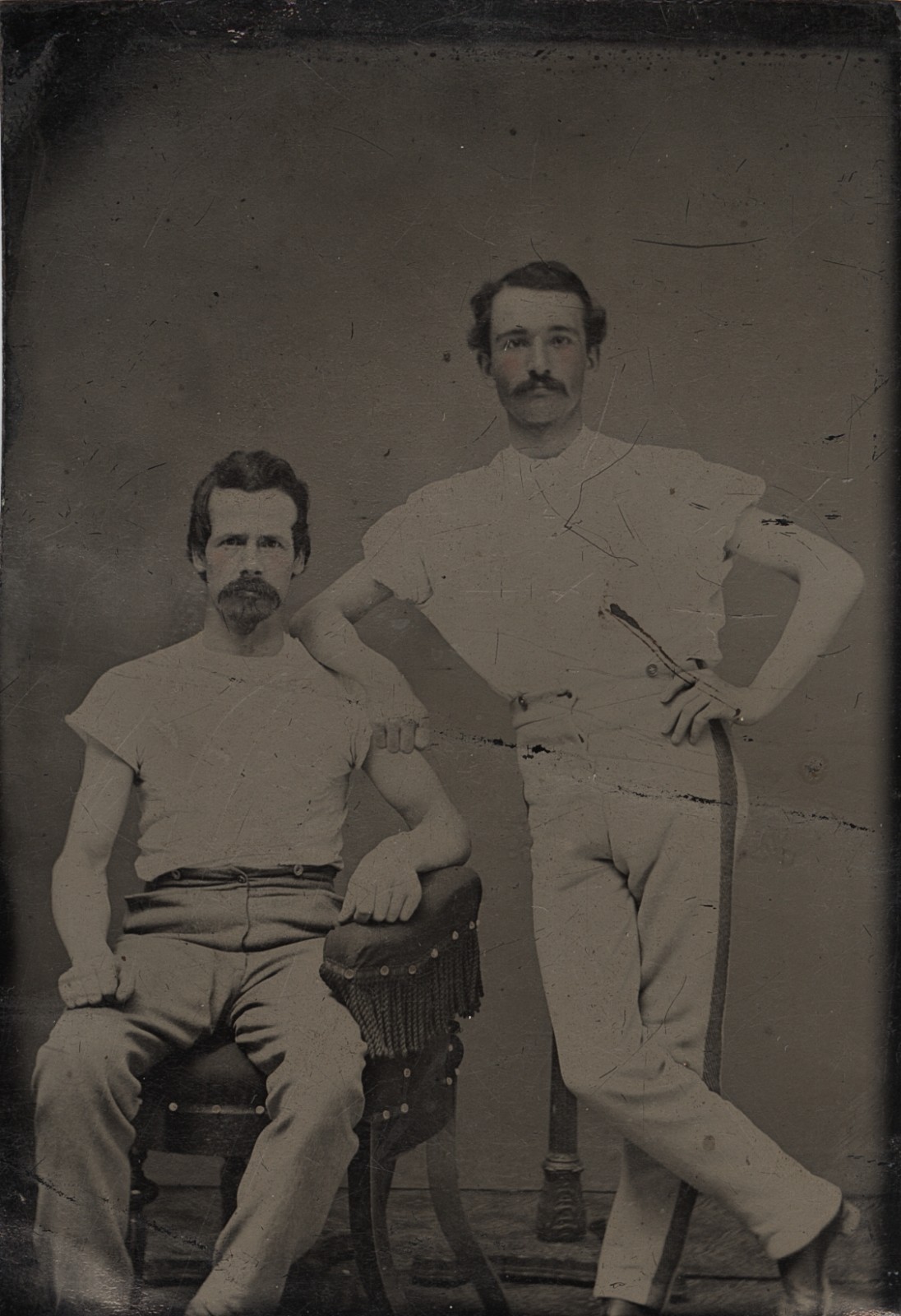 c. 1870's Two Affectionate Men Tintype Photograph GAY INTEREST