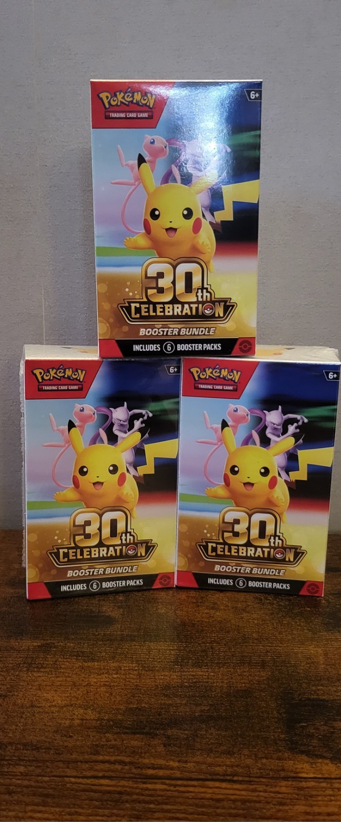 3 x Pokemon TCG 30th Anniversary Booster Bundle Factory Sealed