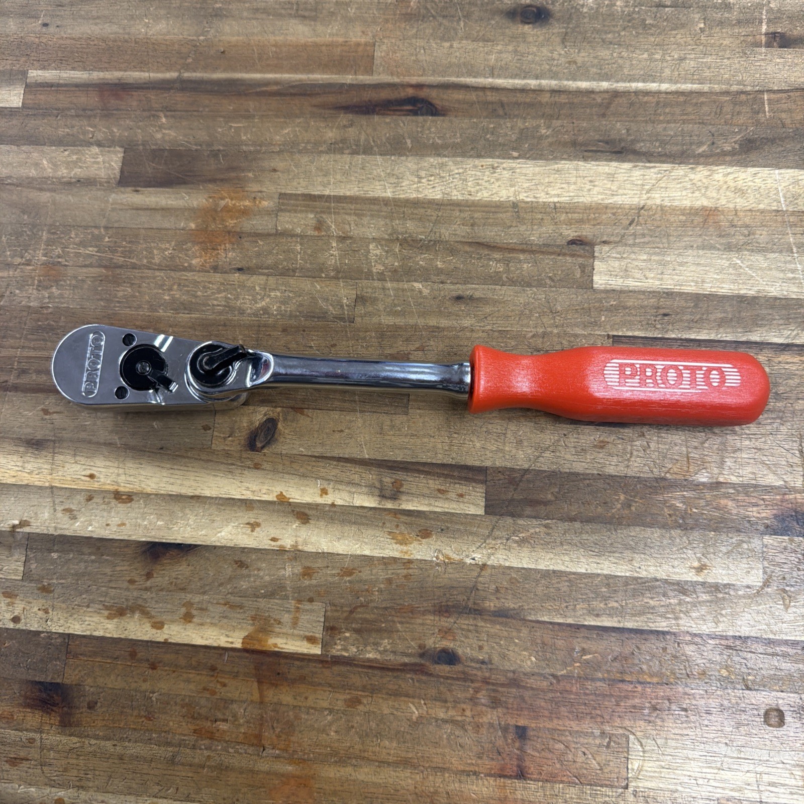PROTO Tools 5257L 3/8” Drive Indexable Ratchet with Red Handle, USA Made