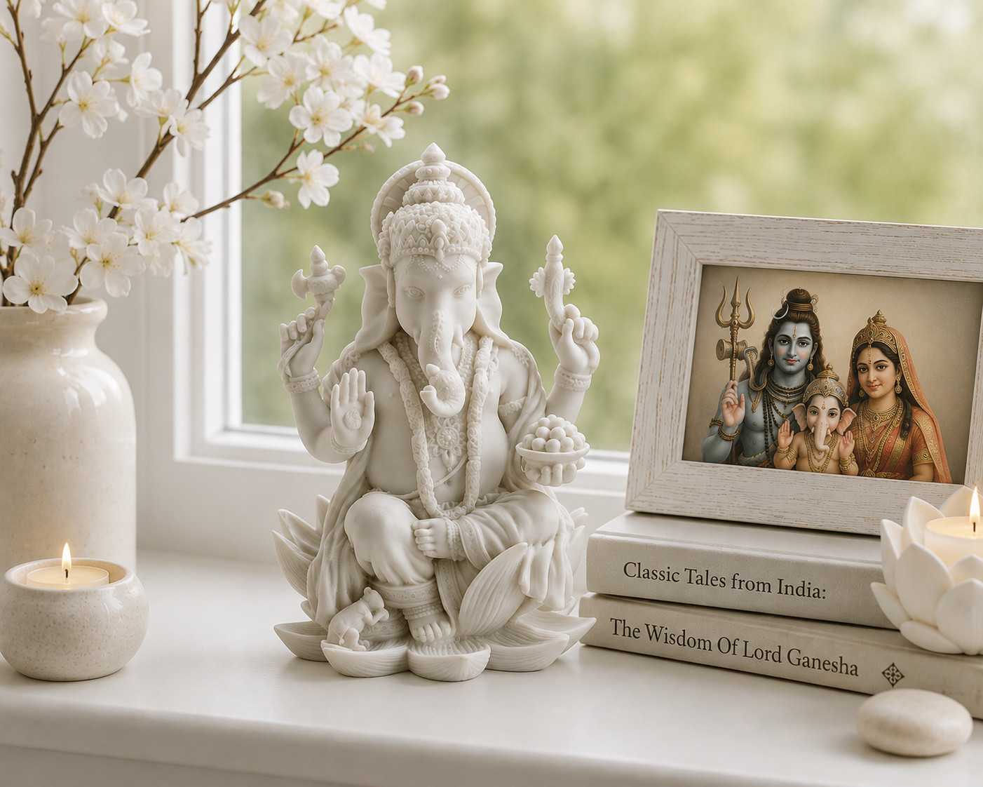 Rare Ganesh (Ganesha) Hindu Elephant God of Success Statue, 7 1/4-inch - Mint