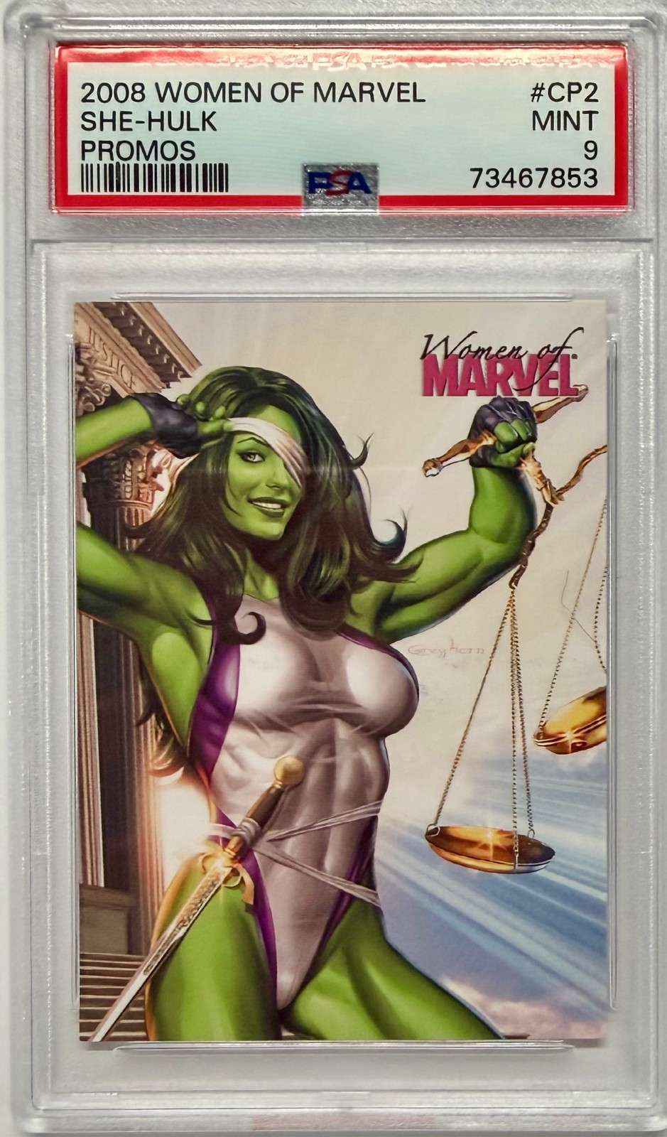 2008 Rittenhouse Women of Marvel She-Hulk Promo Card #CP2 PSA 9 MINT
