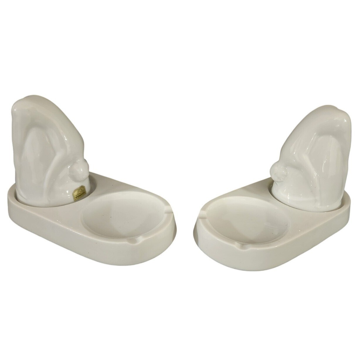 Pair of Bottom Up Shot Glasses with Ashtrays by Sarsaparilla Deco Designs