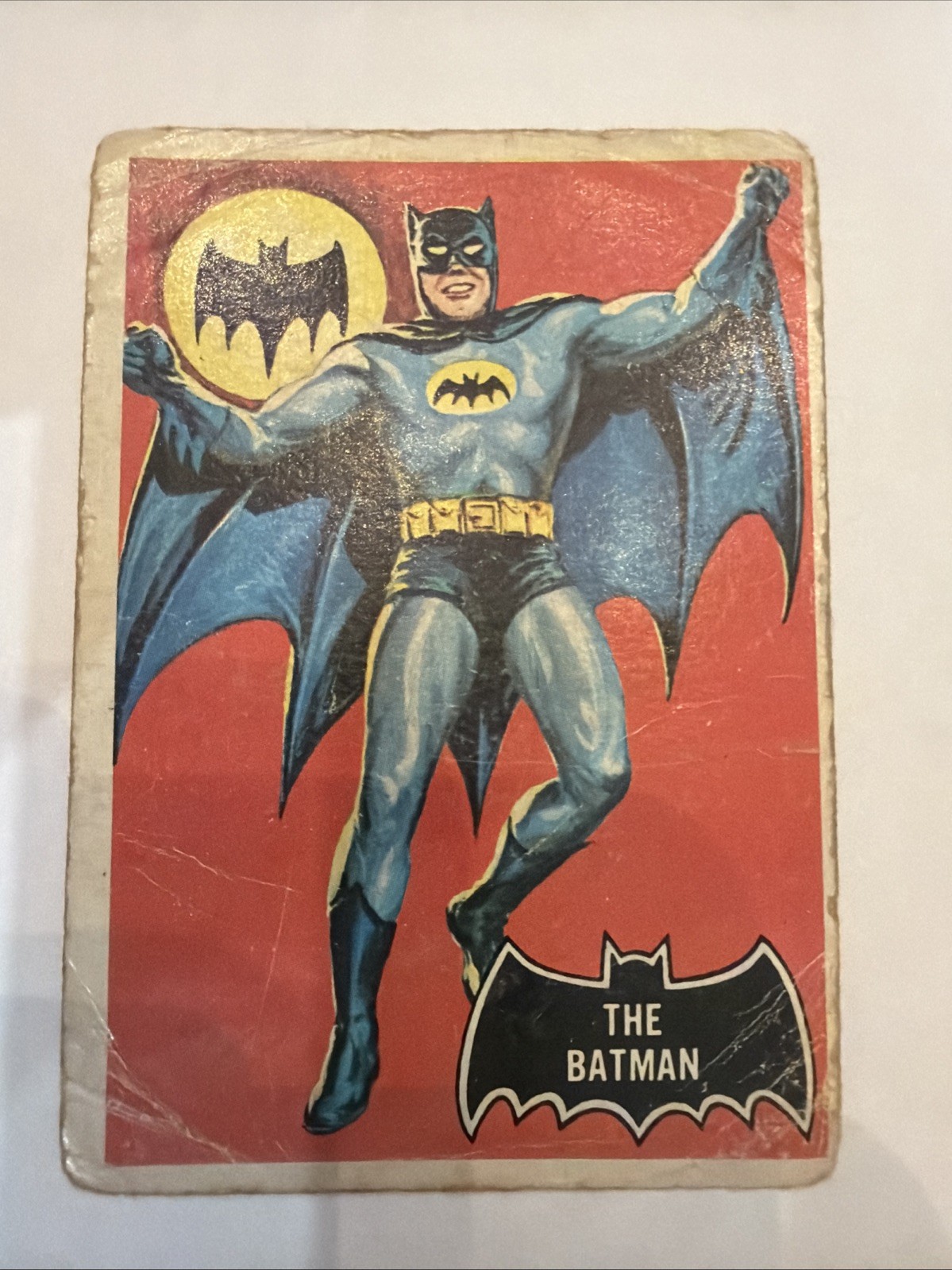 The Batman - 1966 Topps Batman Black Bat #1 RC Low Grade (Crease)