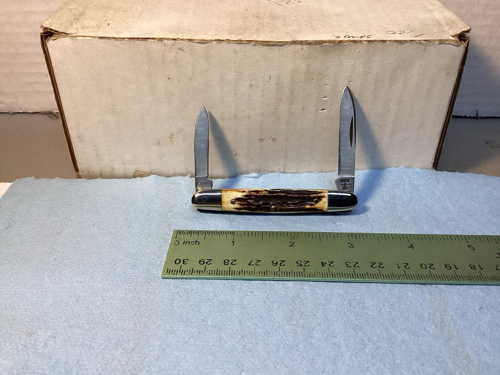 Vintage 1984 Case XX 05263 SSP Stag Eisenhower Folding Pocket Knife. Exc. 0058