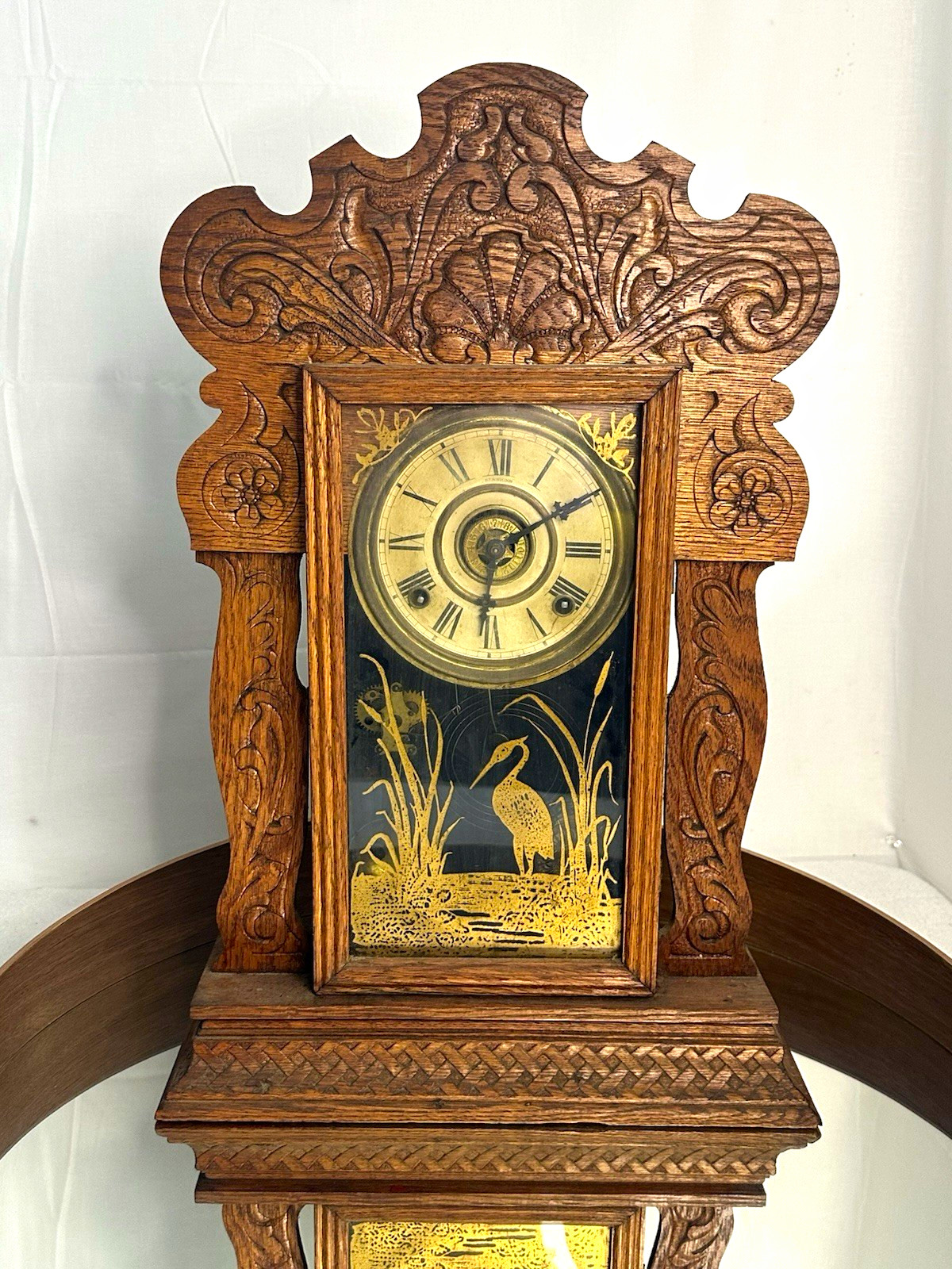 Sessions Antique 8 Day Gingerbread Carved Wood Mantel Clock Circa 1900