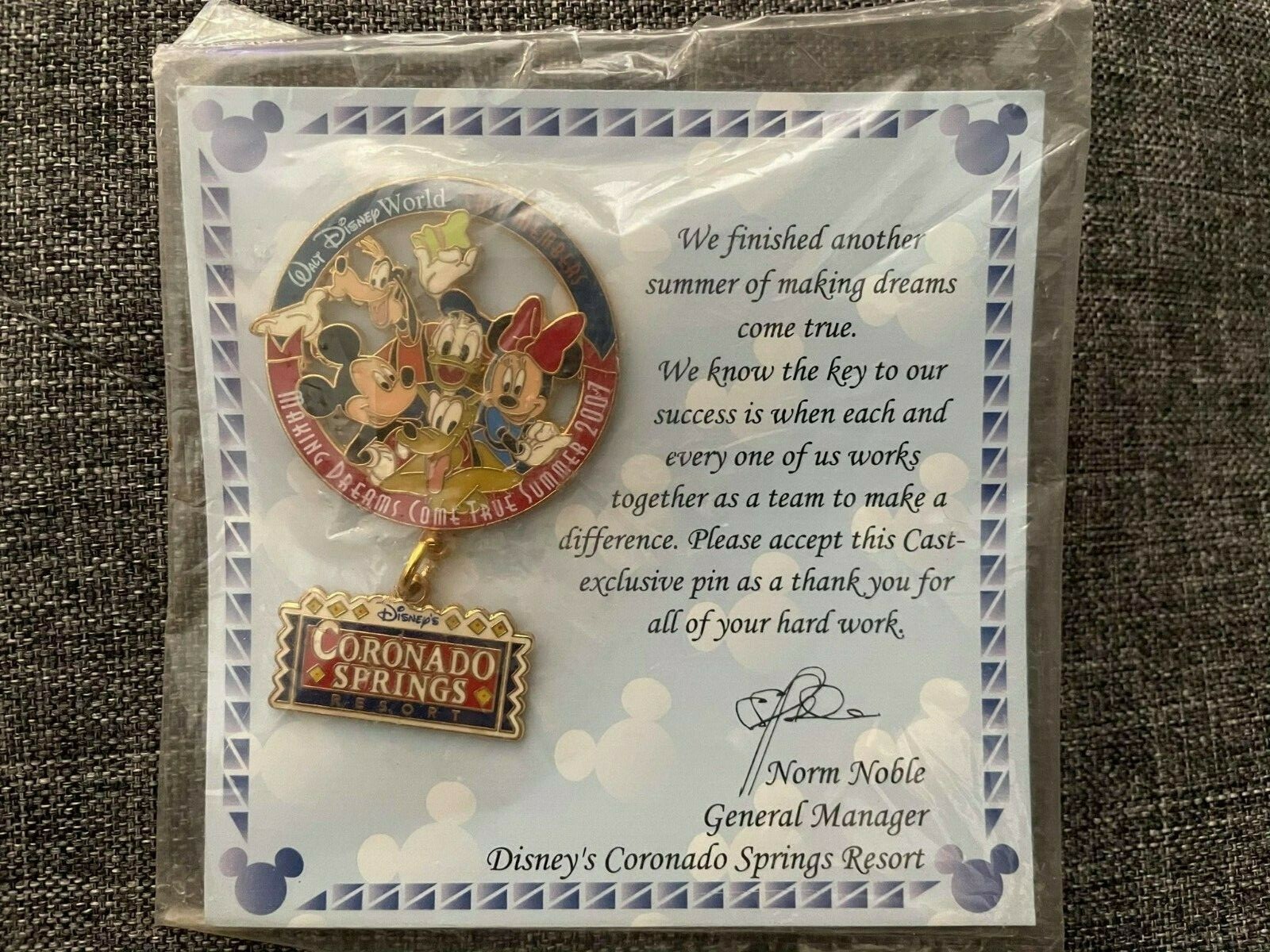 new DISNEY Cast Member Making Dreams Come True Summer 2007 CORONADO SPRINGS Pin