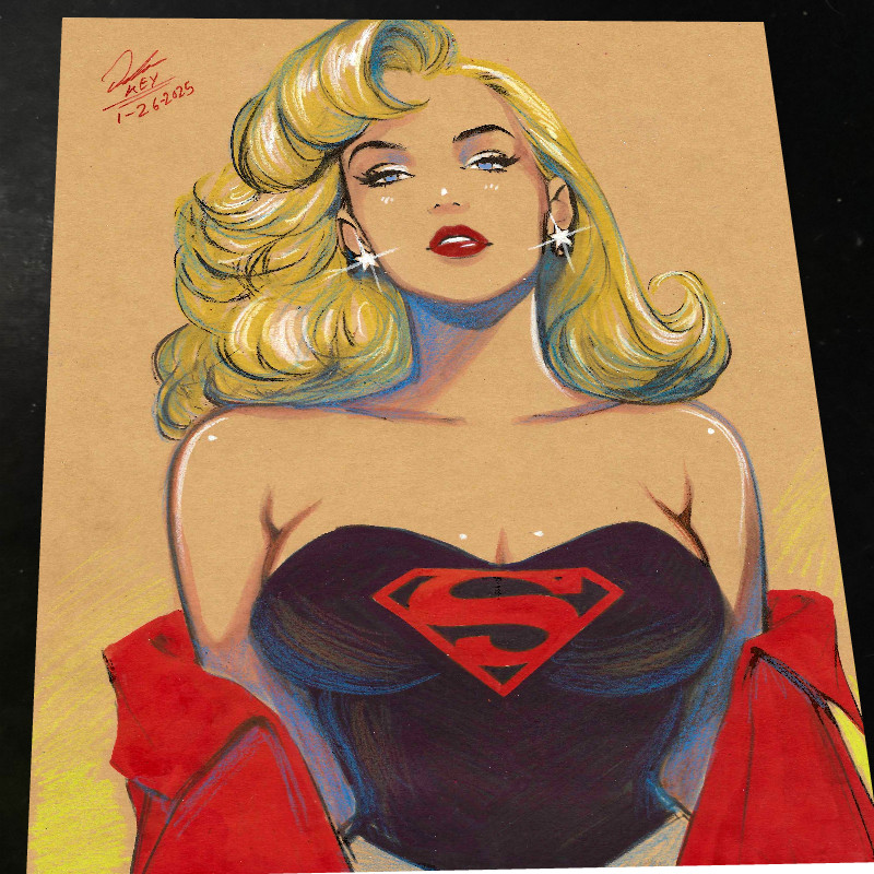 Superwoman Art Print Signed 8.5x11 | Art by Keyeske