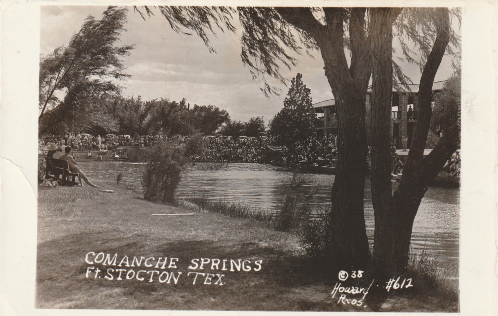 Vintage Postcard RPPC Comanche Springs Fort Stockton Texas Howard Photo c1938
