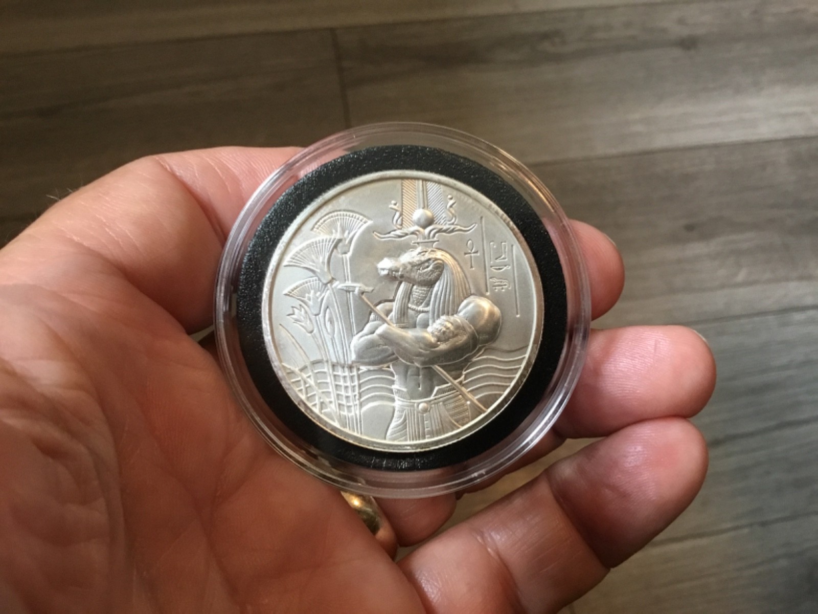 2015-Elemetal Mint Egyptian Gods Series Sobek 2 oz .999 Fine Silver Art Round