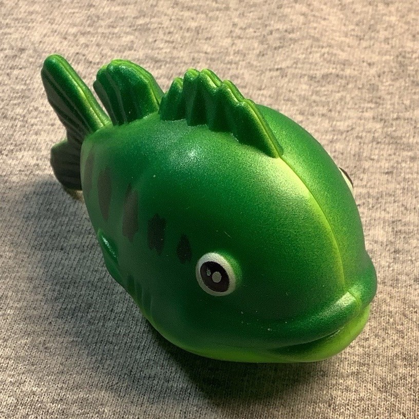 Bass Pro Shops Easter Egg Bass Fish Plastic Figure Promo Container Cabelas Green