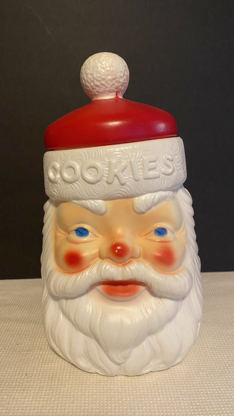 Empire Plastic Blow Mold Santa Head Cookie Jar 1973 Vintage