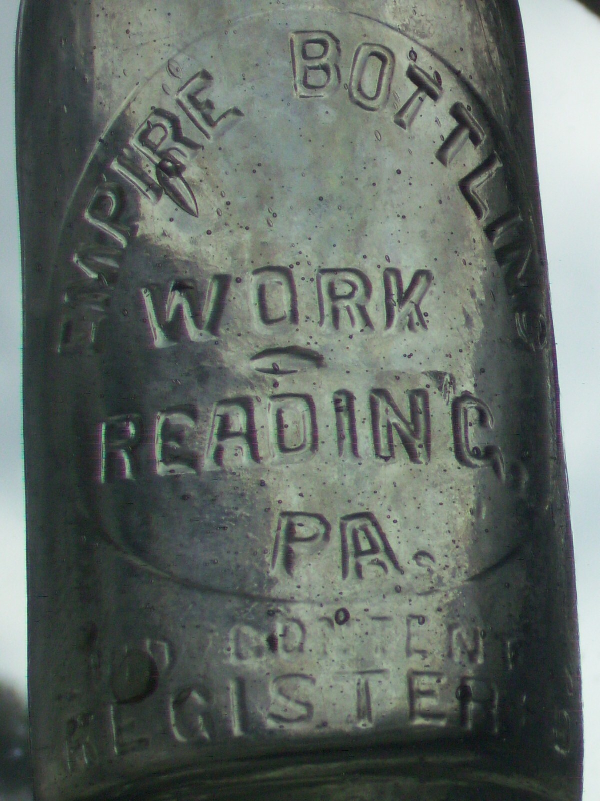 Empire Bottling Works Reading, Pa. affixed top bottle this bottle not to be sold