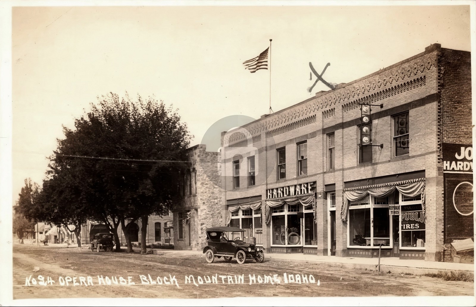 Opera House Block Mountain Home Idaho ID Hardware Store c1917 RPPC Postcard COPY
