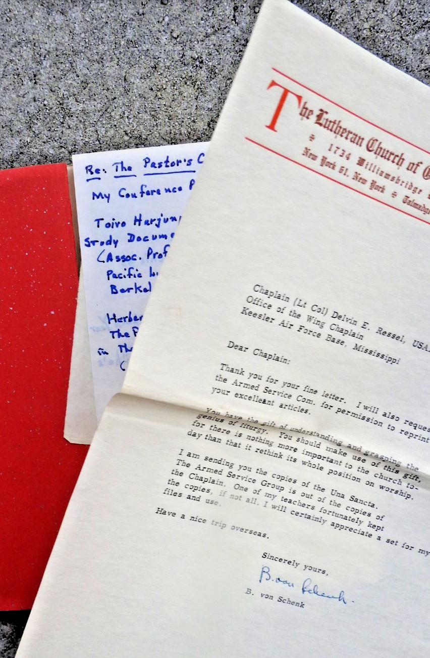 Original Signed Letter from Berthold von Schenk to a USAF Lutheran Chaplain plus
