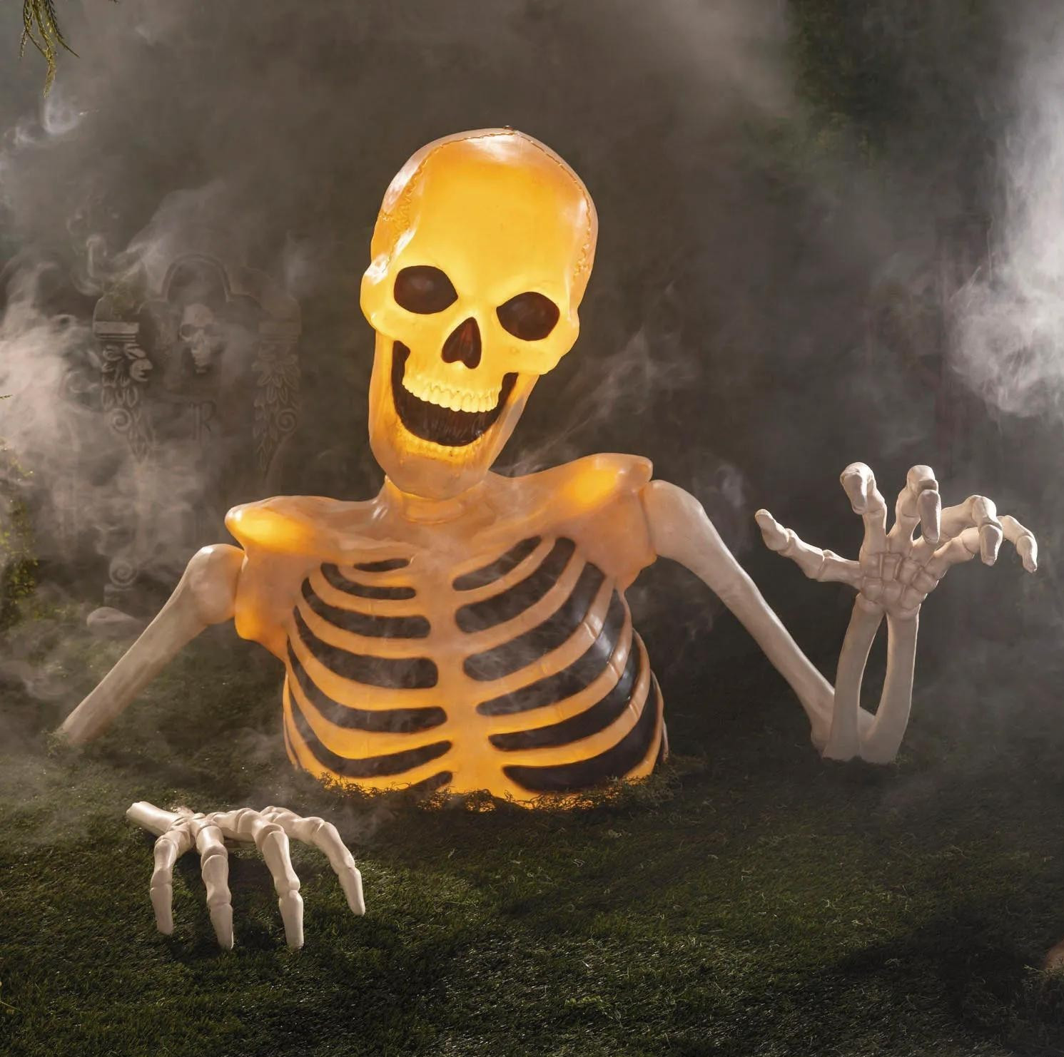 4 Ft Light-Up Groundbreaker Skeleton Halloween Yard Decoration