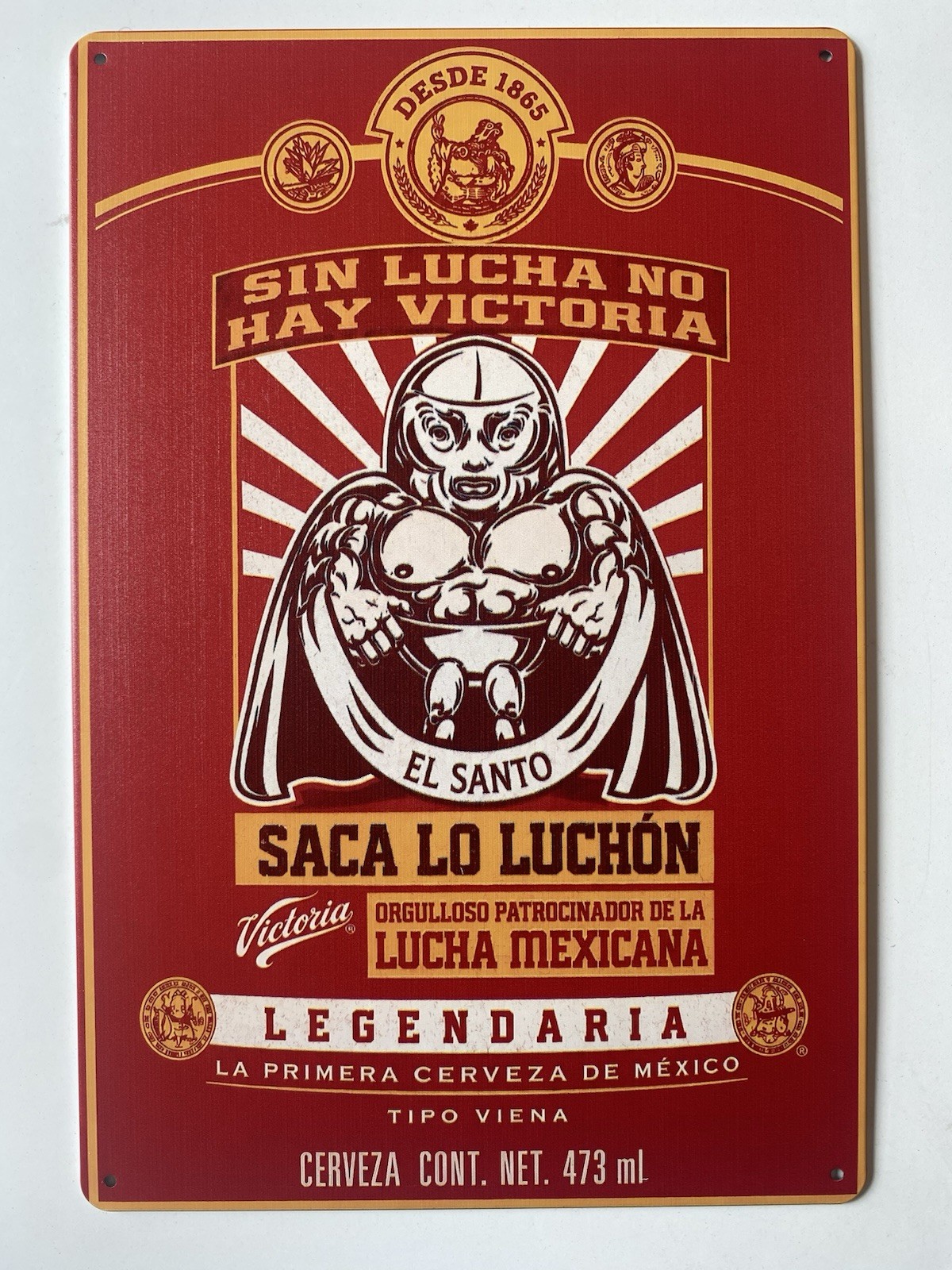 Cerveza Victoria Beer Lucha Libre Sign - El Santo - Mexican Lager Wrestling
