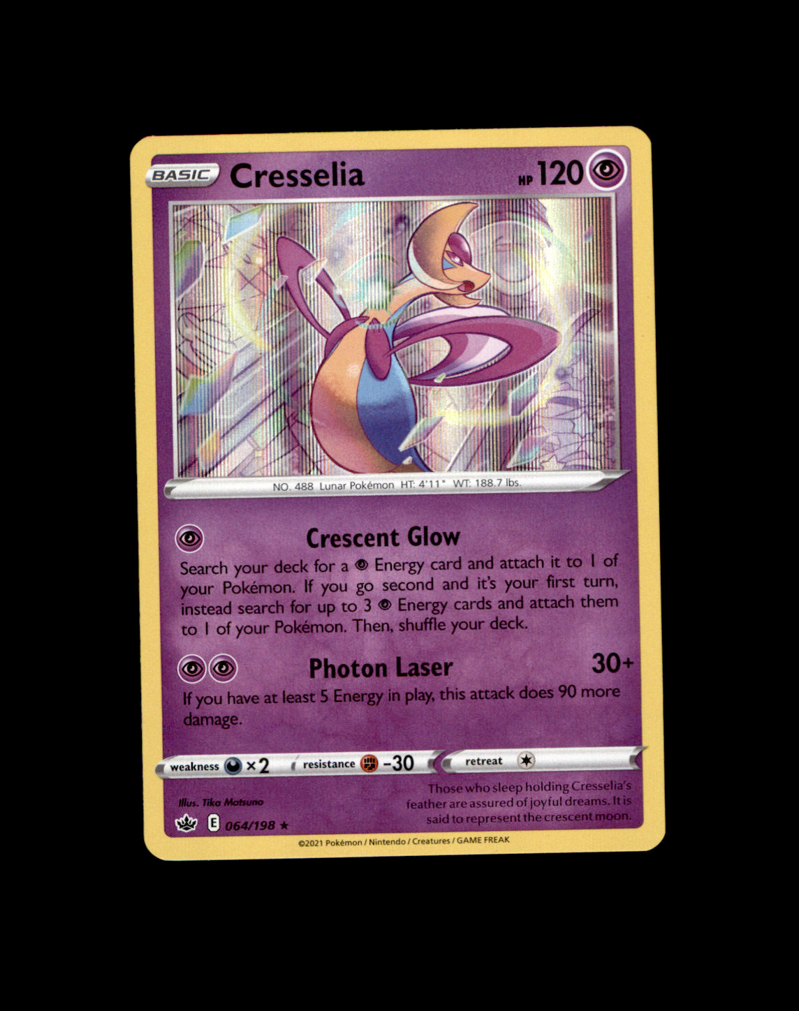 Cresselia 064/198 Holo Rare Chilling Reign Pokemon TCG 2021 NM