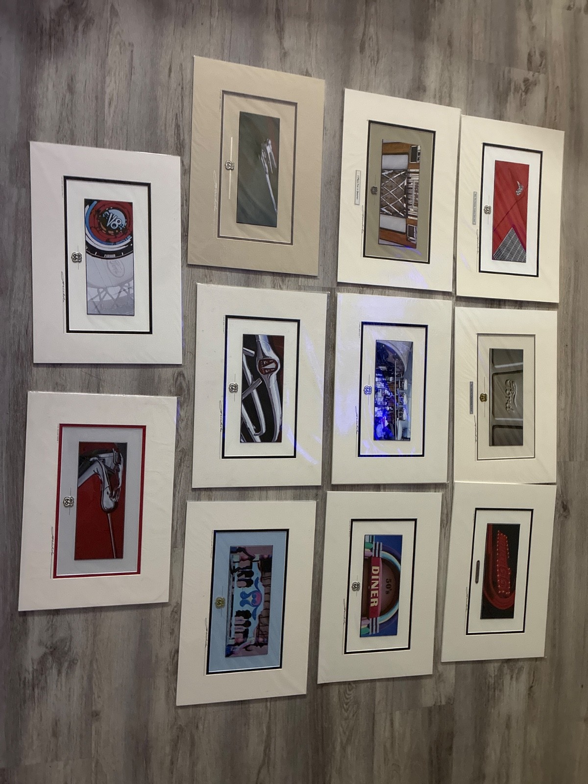 Vintage Route 66 framed art collection set of 16 by 20