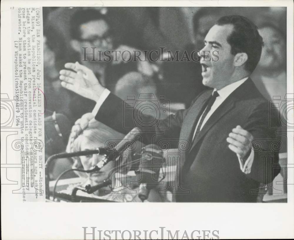 1964 Press Photo Richard M. Nixon at Republican Convention, San Francisco