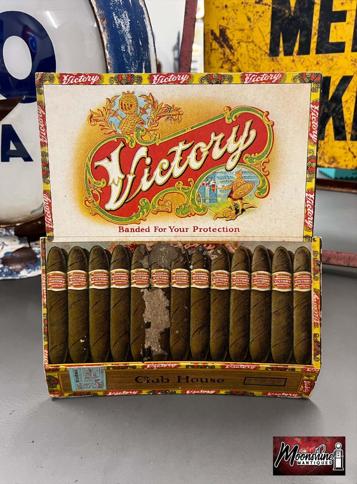RARE 1920's Victory Cigars Counter Top Display Sign