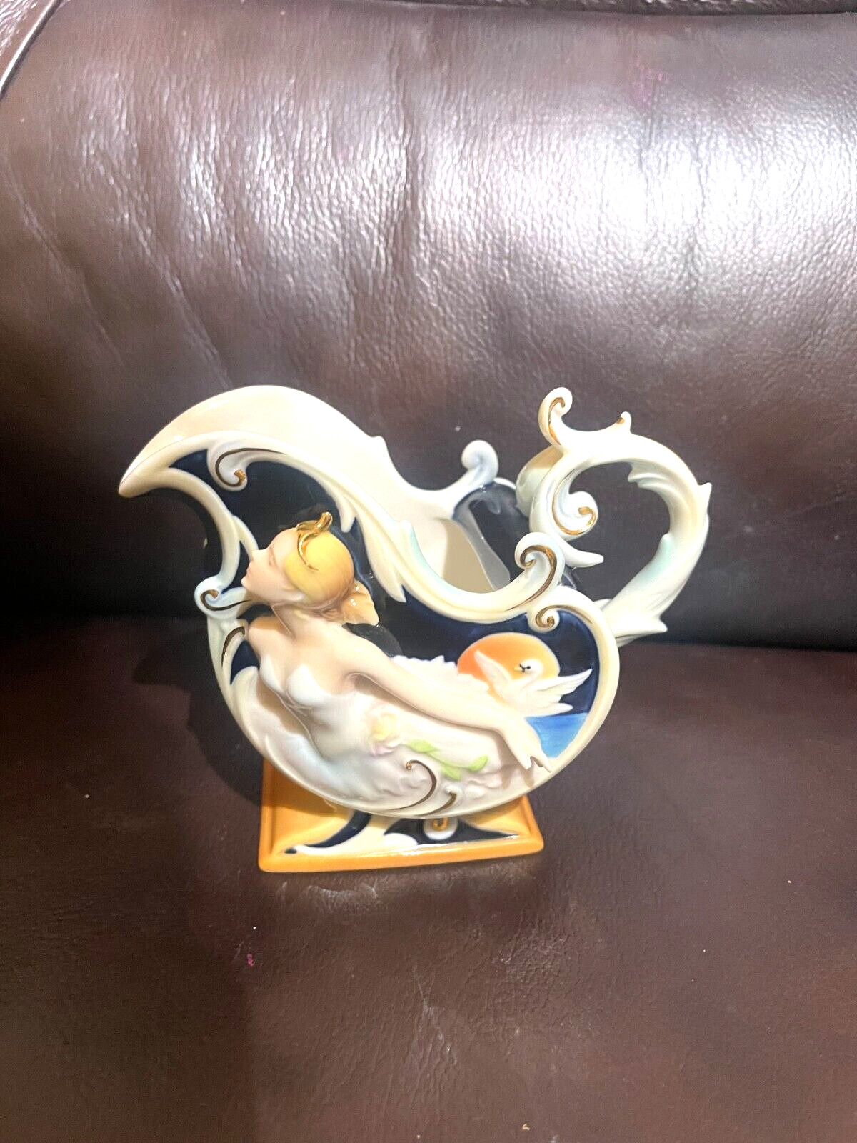 franz porcelain swan lake creamer