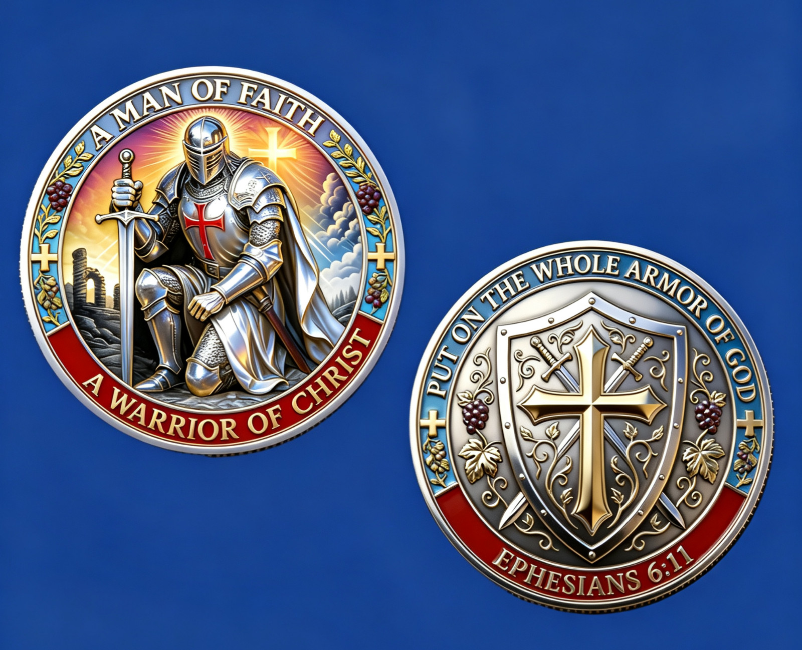 Christian Challenge Coin Warrior of Christ Ephesians 6:11 Collectible Faith Coin