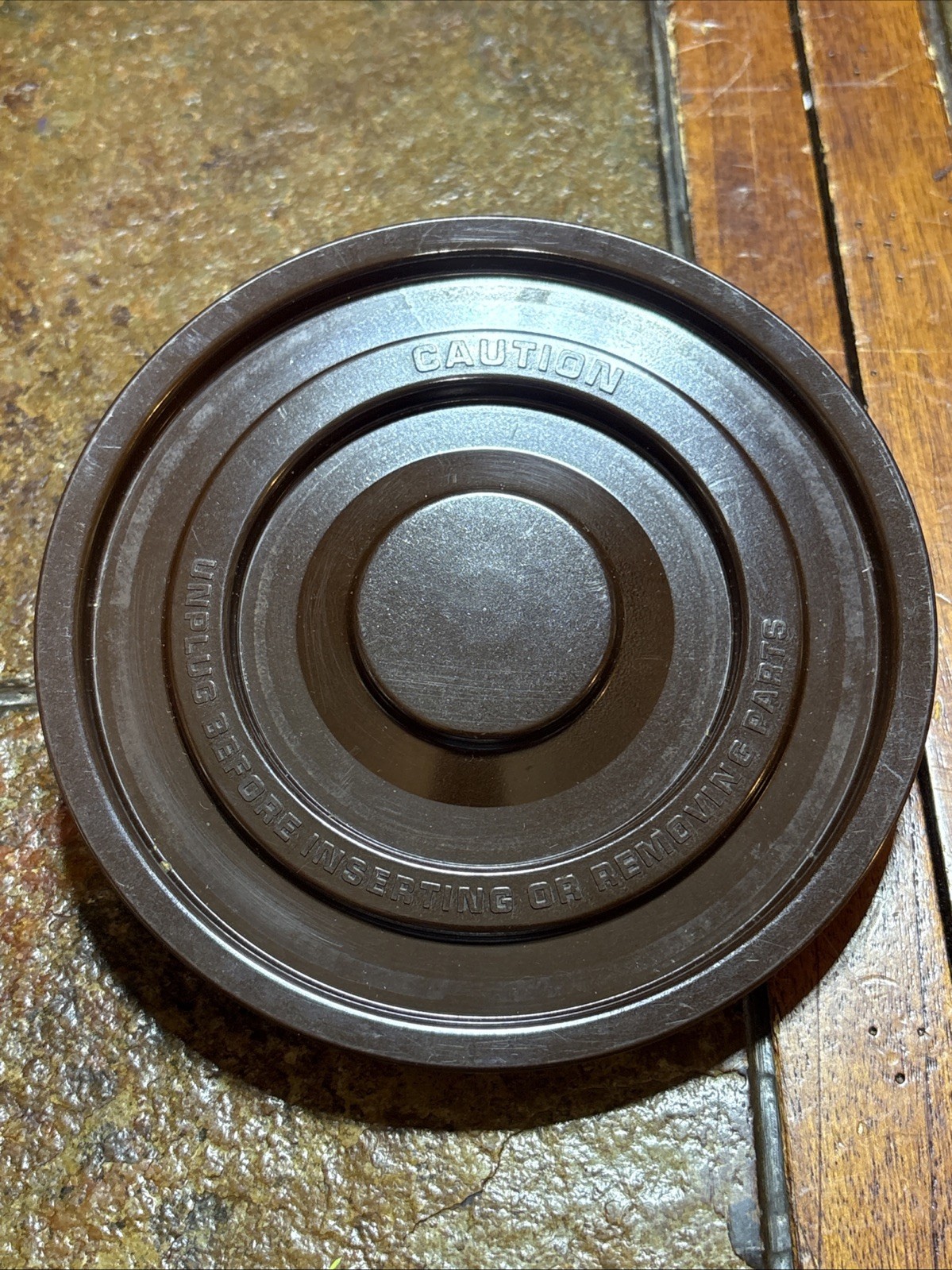 Vintage 1-7A Sunbeam Mixmaster Turntable Brown 6” with Stem Part# 038–092220