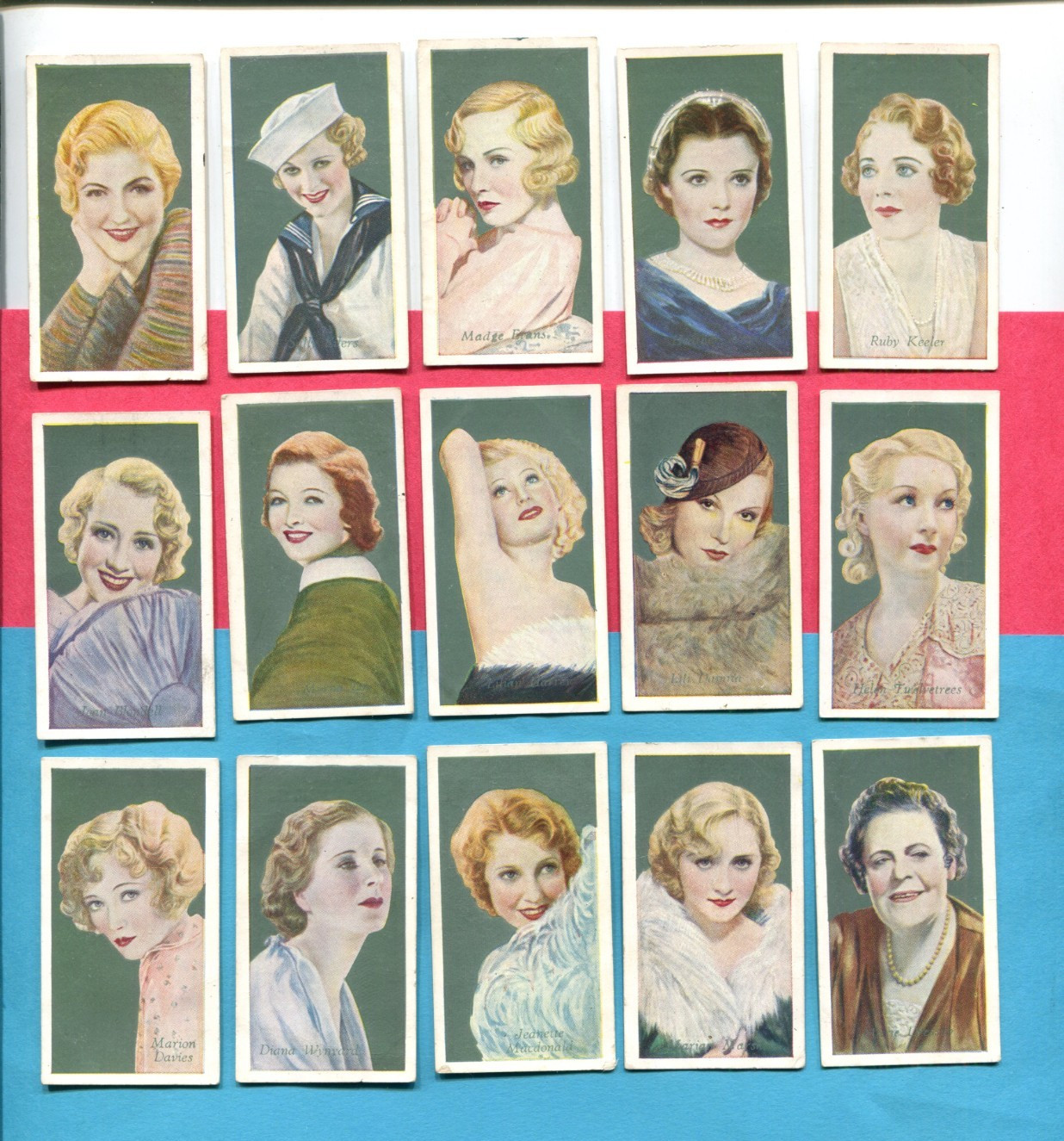 1934 GODFREY PHILLIPS LTD. FILM FAVOURITES 15 TOBACCO CARD LOT