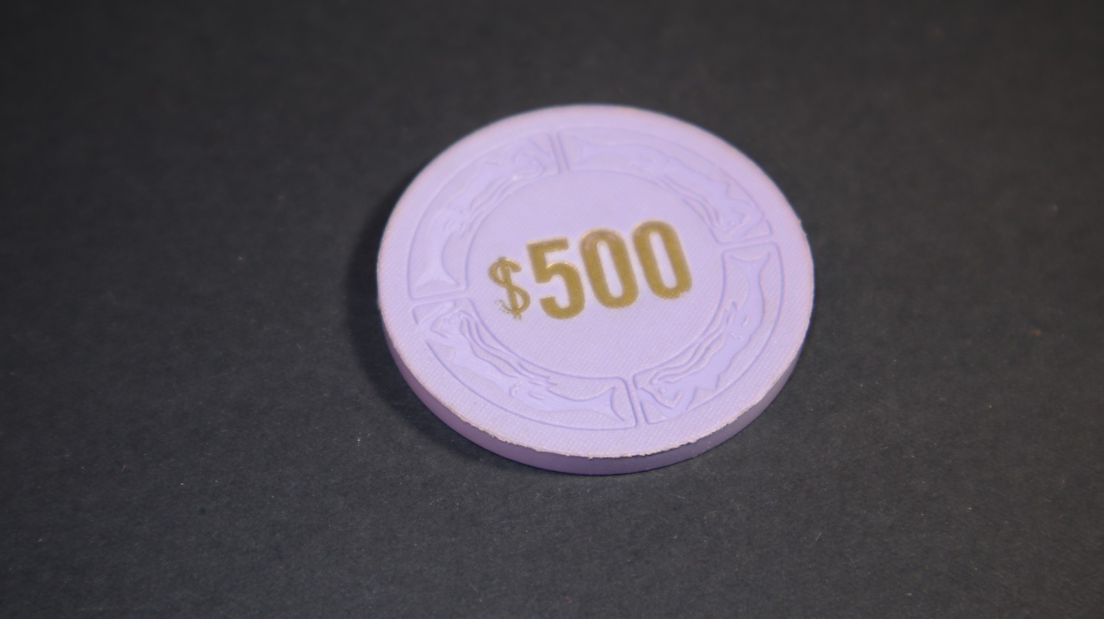 Vintage Sundance West $500 Casino Chip Purple Gold Foil Fish Mold Collectible