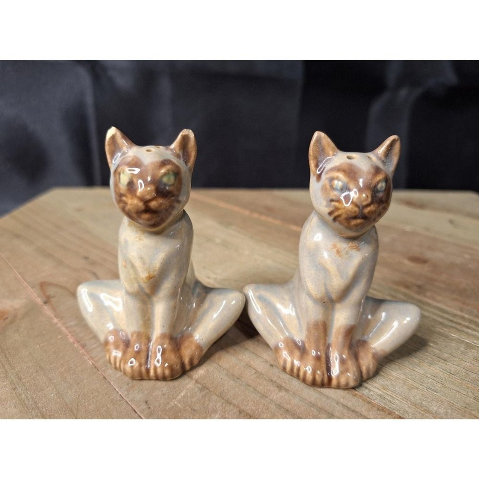 Vintage Rare 1940\'s Rosemeade Pottery Siamese‎ Cat Salt and Pepper Shakers