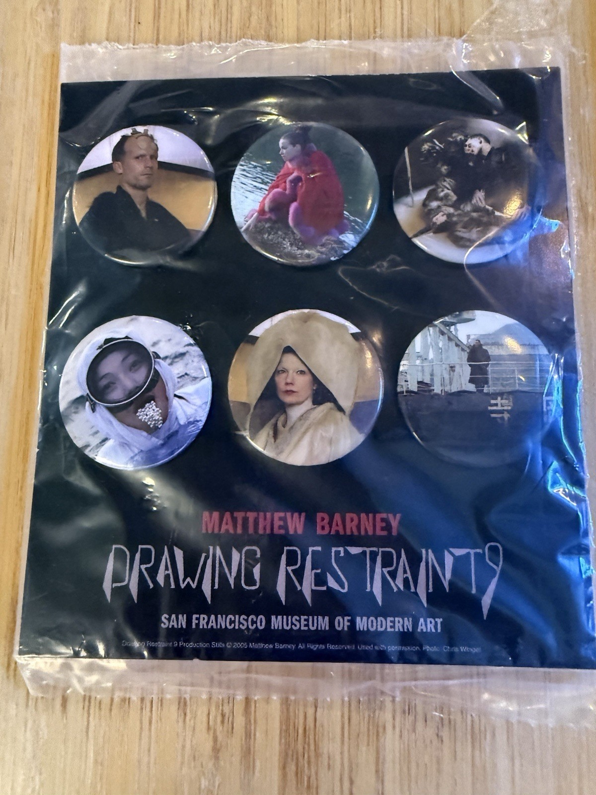 Matthew Barney Drawing Restraint SFMOMA Exhibit Art Buttons featuring Bjork rare
