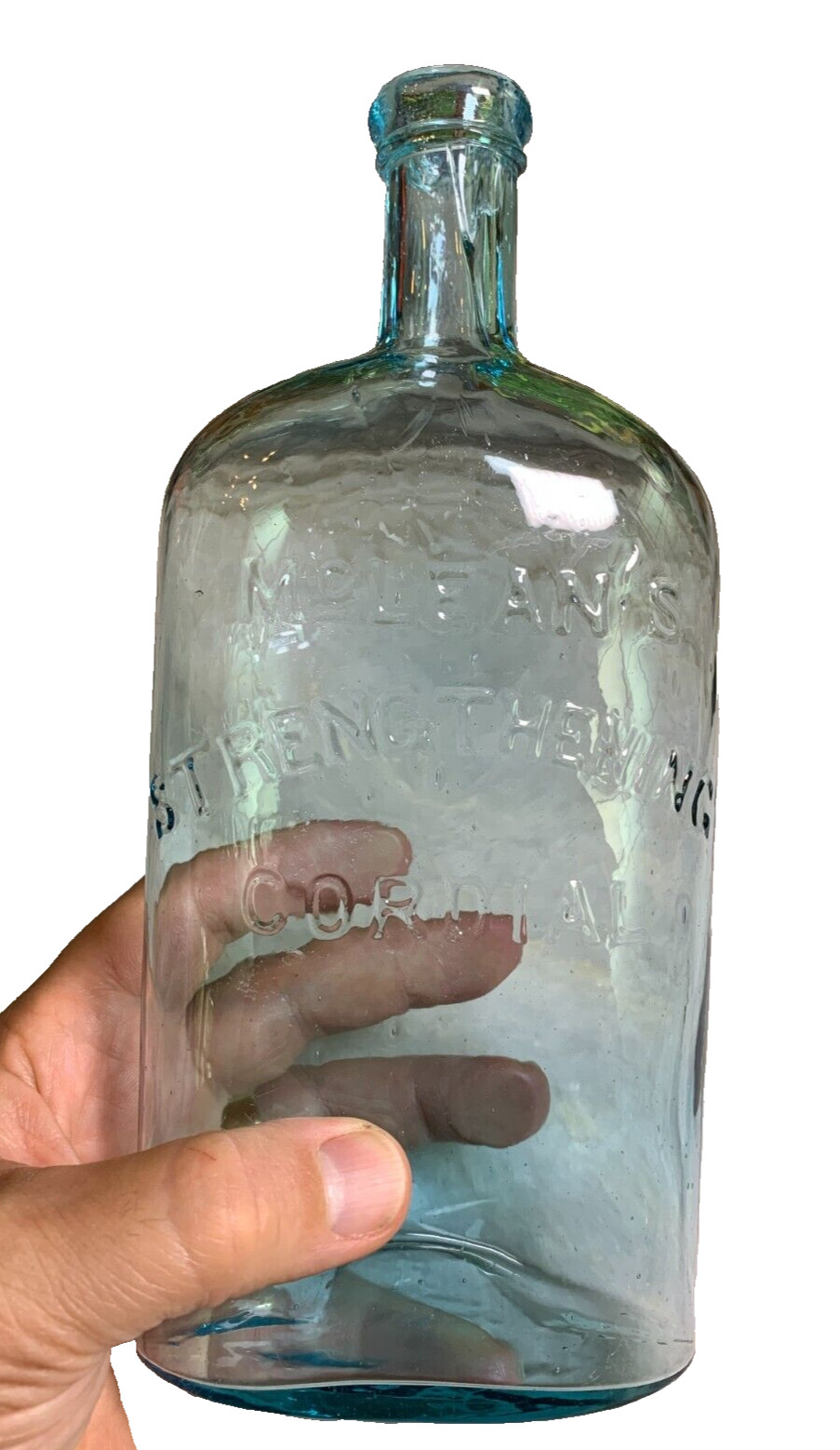RARE Antique McLean's Strengthening Cordial Medicine Bottle St Louis Missouri 