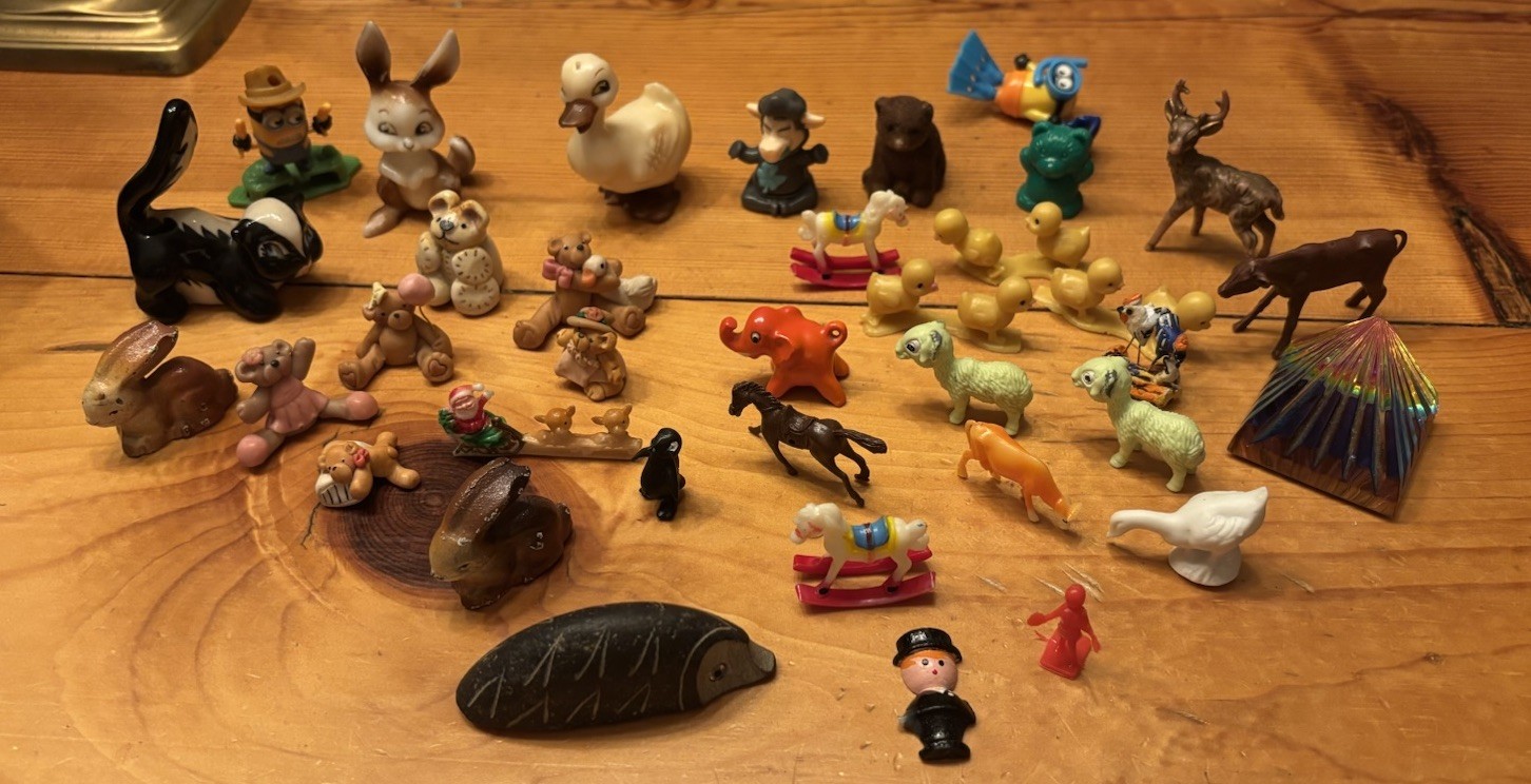 Vintage Porcelain, Plastic & Resin Miniatures - Lot of 35 Miniatures