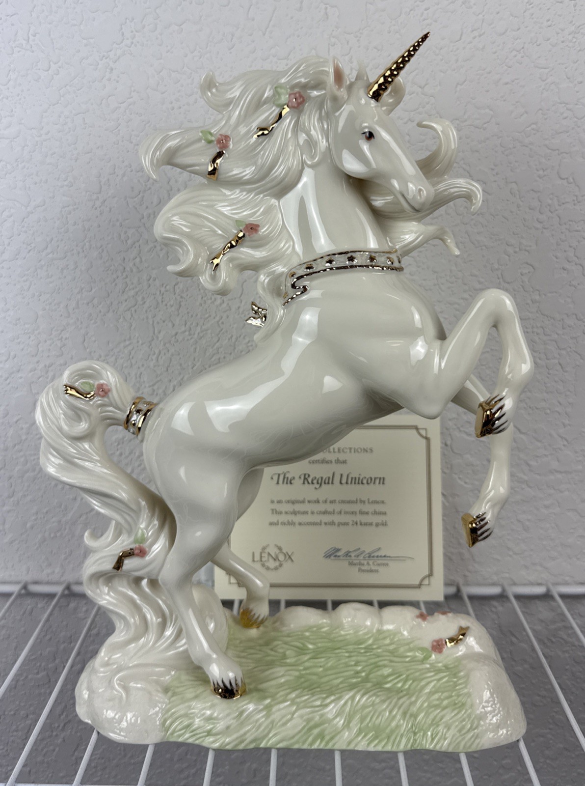 Lenox Classics “ The Regal Unicorn” Crafted Ivory Fine China 24k Gold Accent