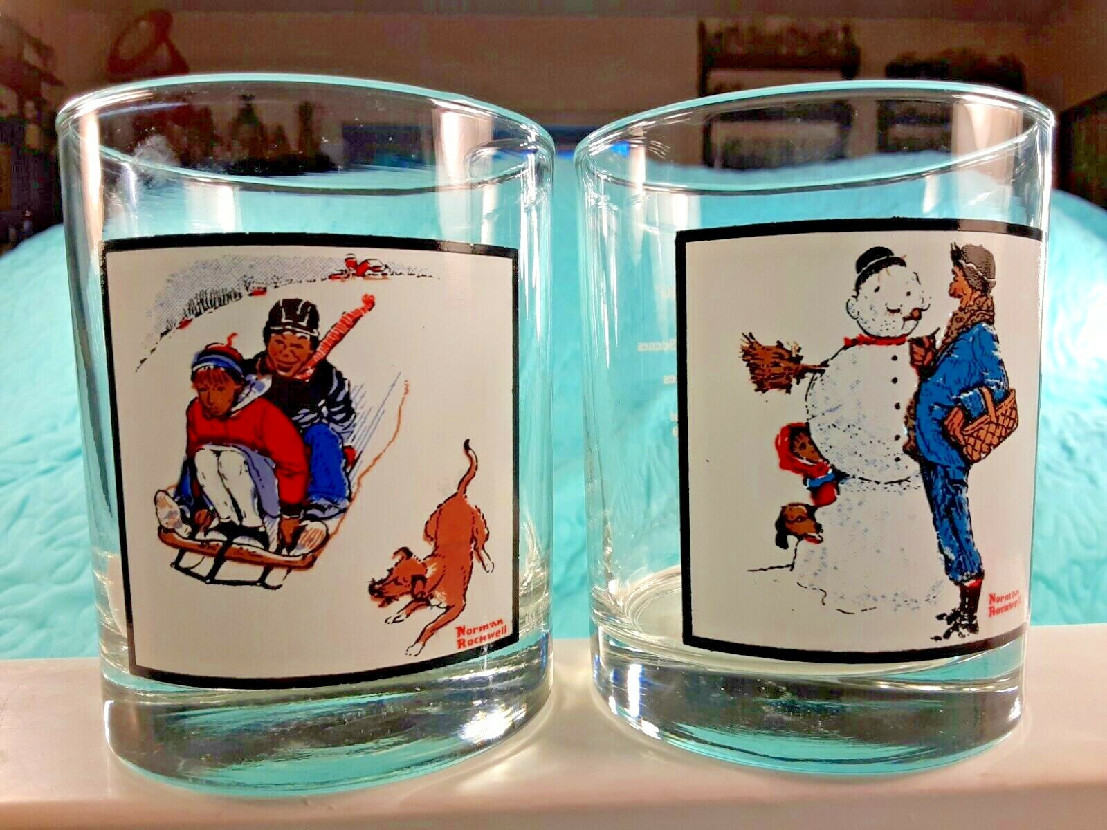 Set of 2 Vintage 1979 NORMAN ROCKWELL Arby\'s Pepsi  Collectible Drinking Glasses