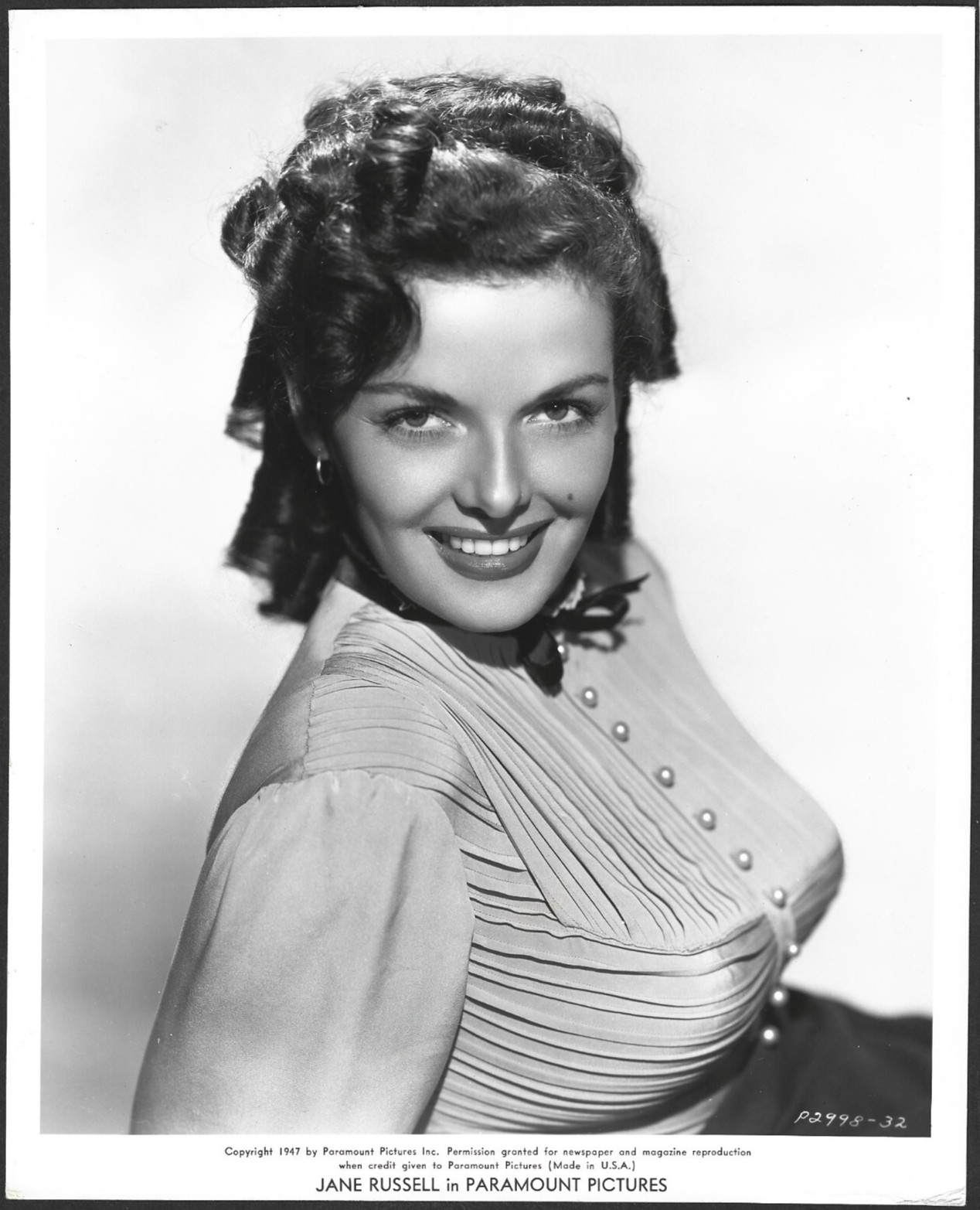 JANE RUSSELL VINTAGE ORIGINAL PHOTO HOLLYWOOD ACTRESS STUNNING 1947 MOVIE POSE